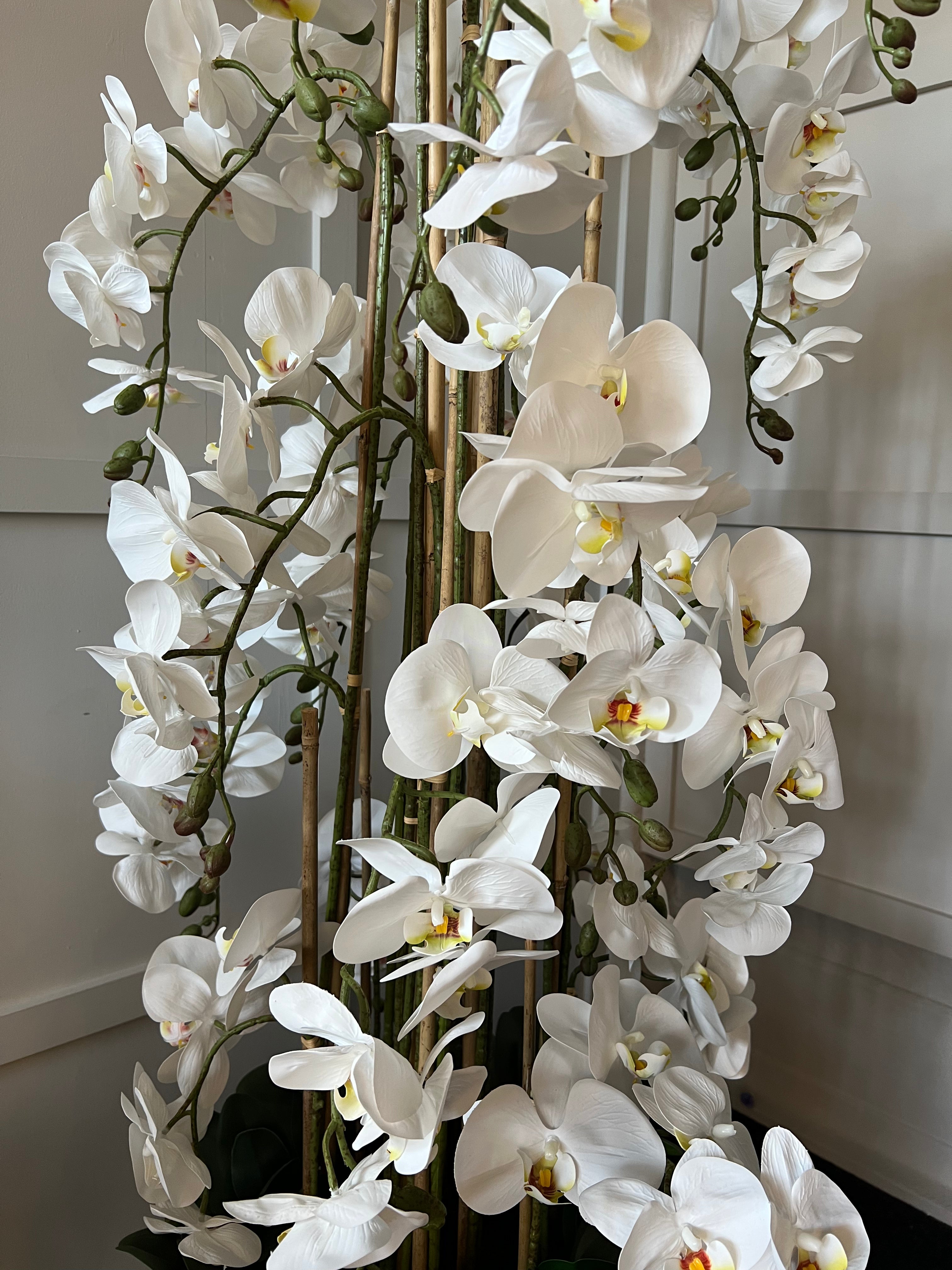 Large Artificial White Orchid Floor Arrangement