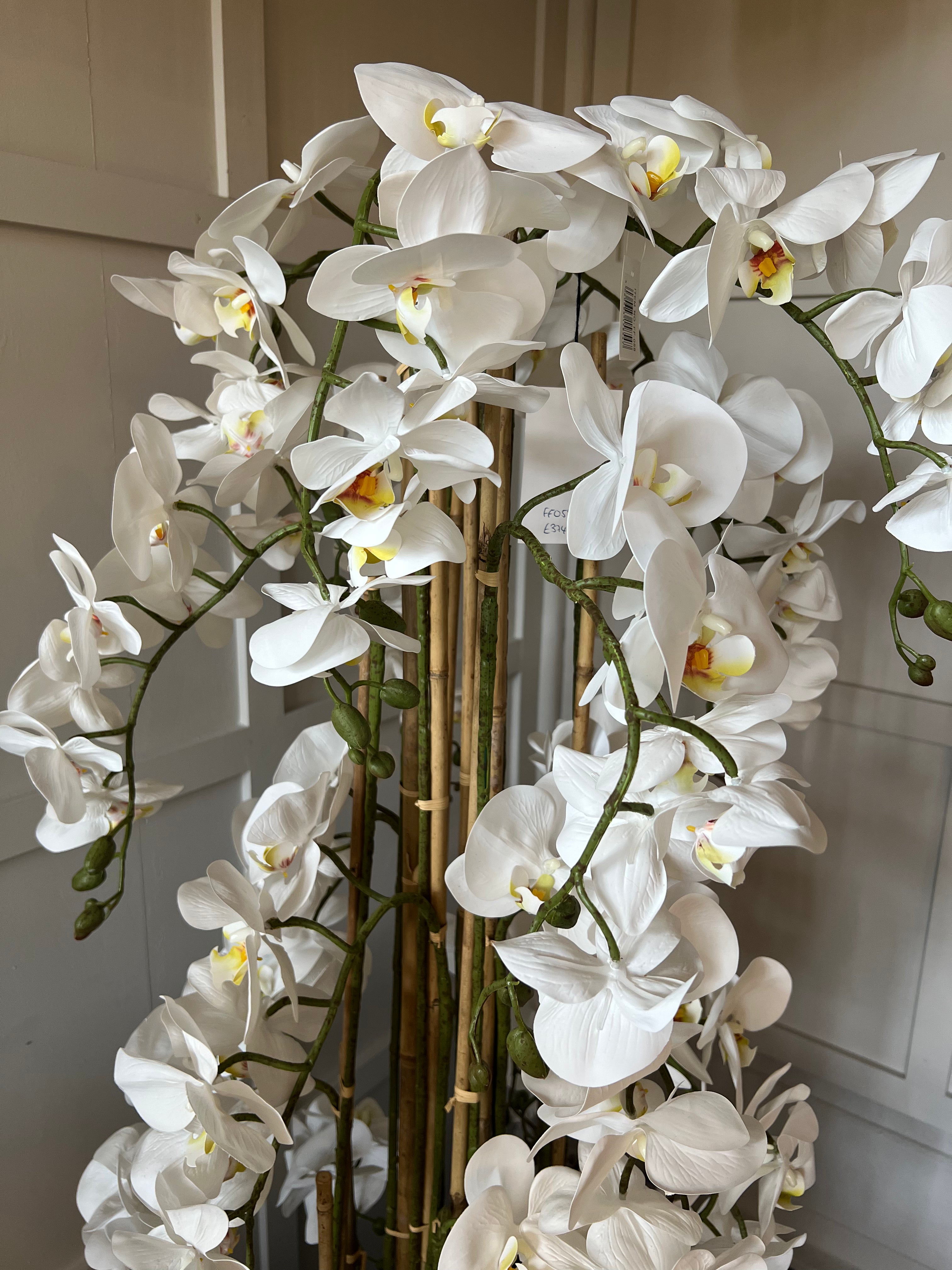 Large Artificial White Orchid Floor Arrangement