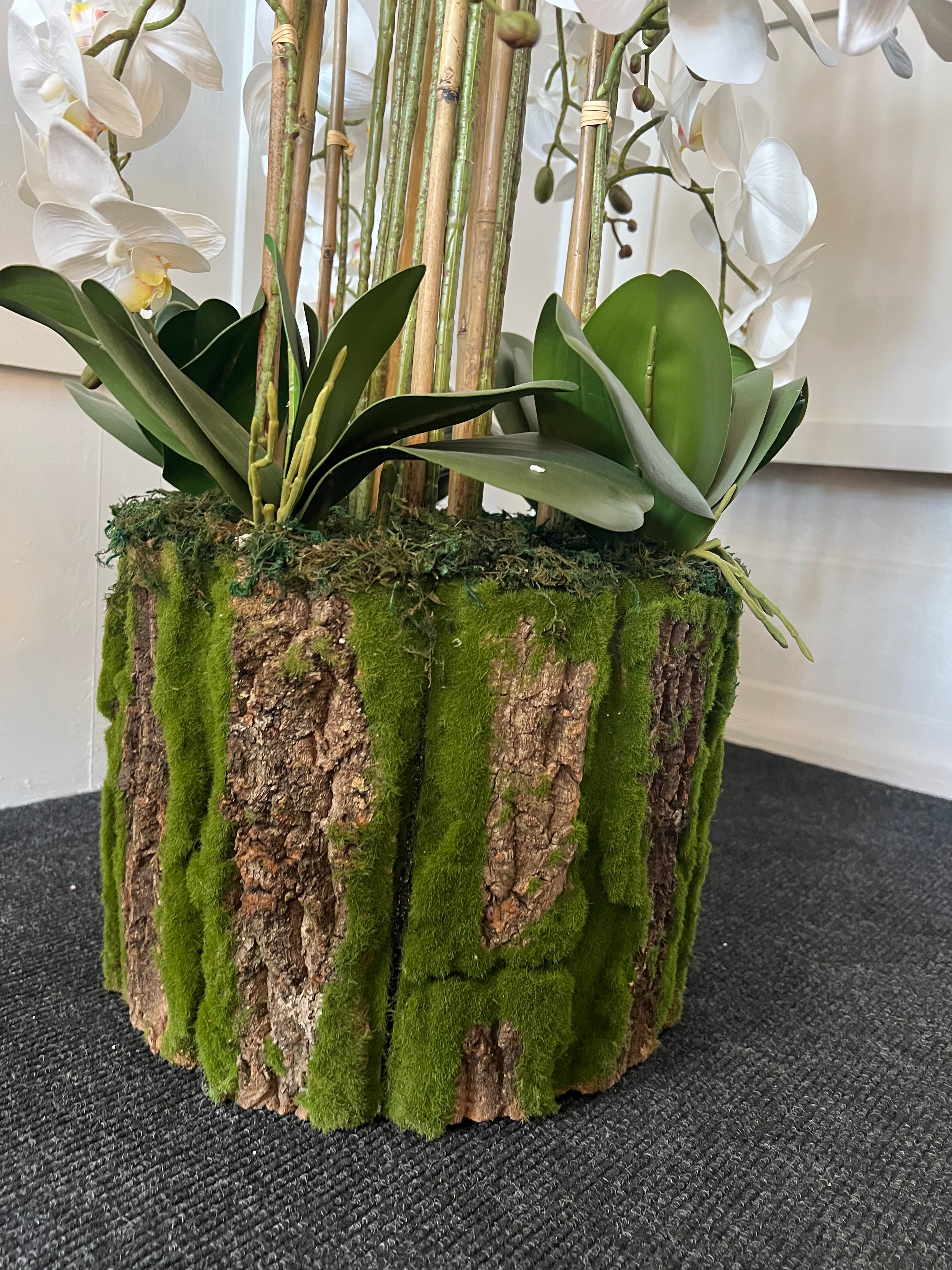 Large Artificial White Orchid Floor Arrangement