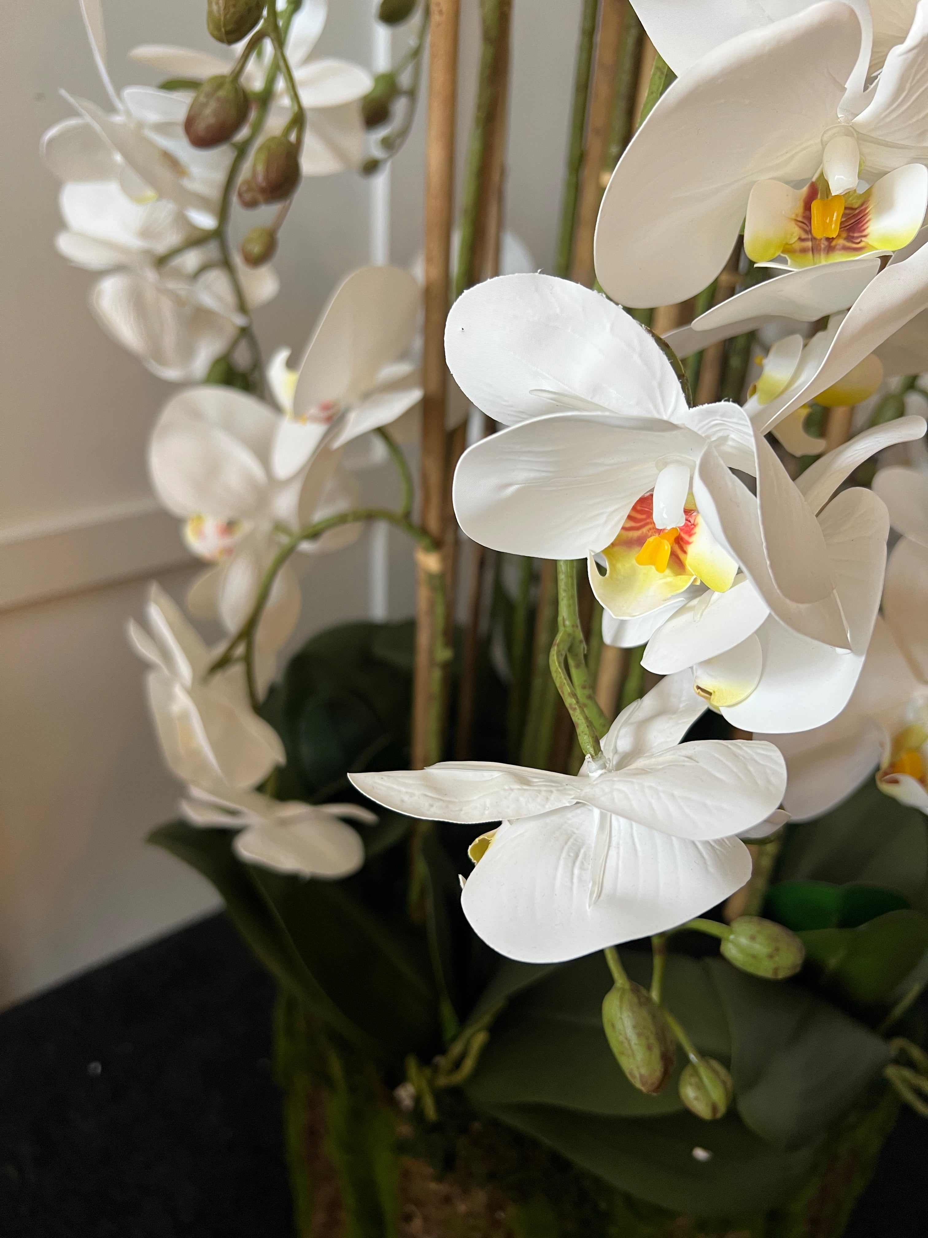 Large Artificial White Orchid Floor Arrangement