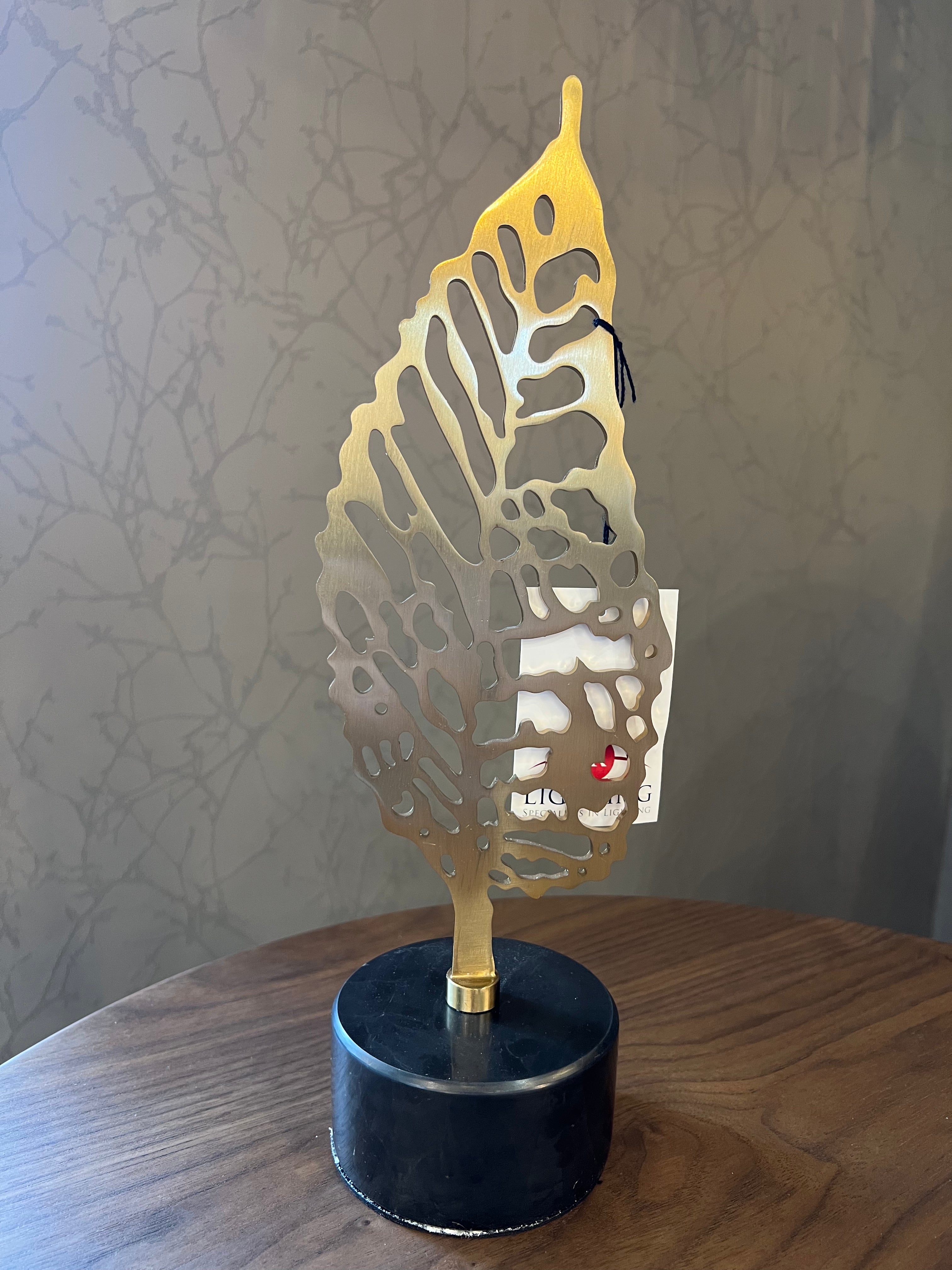 Medium Gold Leaf on Black Stone Base