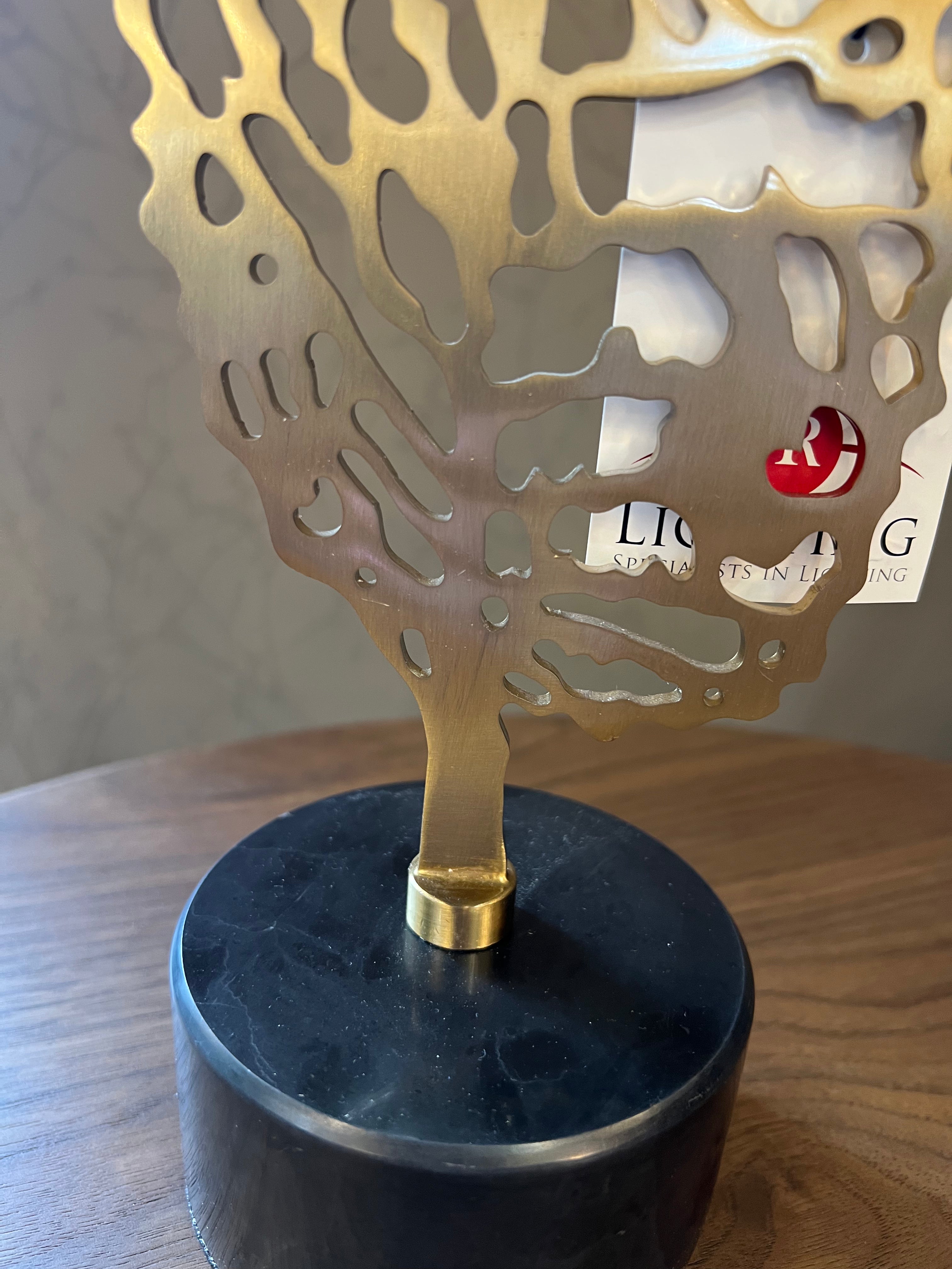 Medium Gold Leaf on Black Stone Base