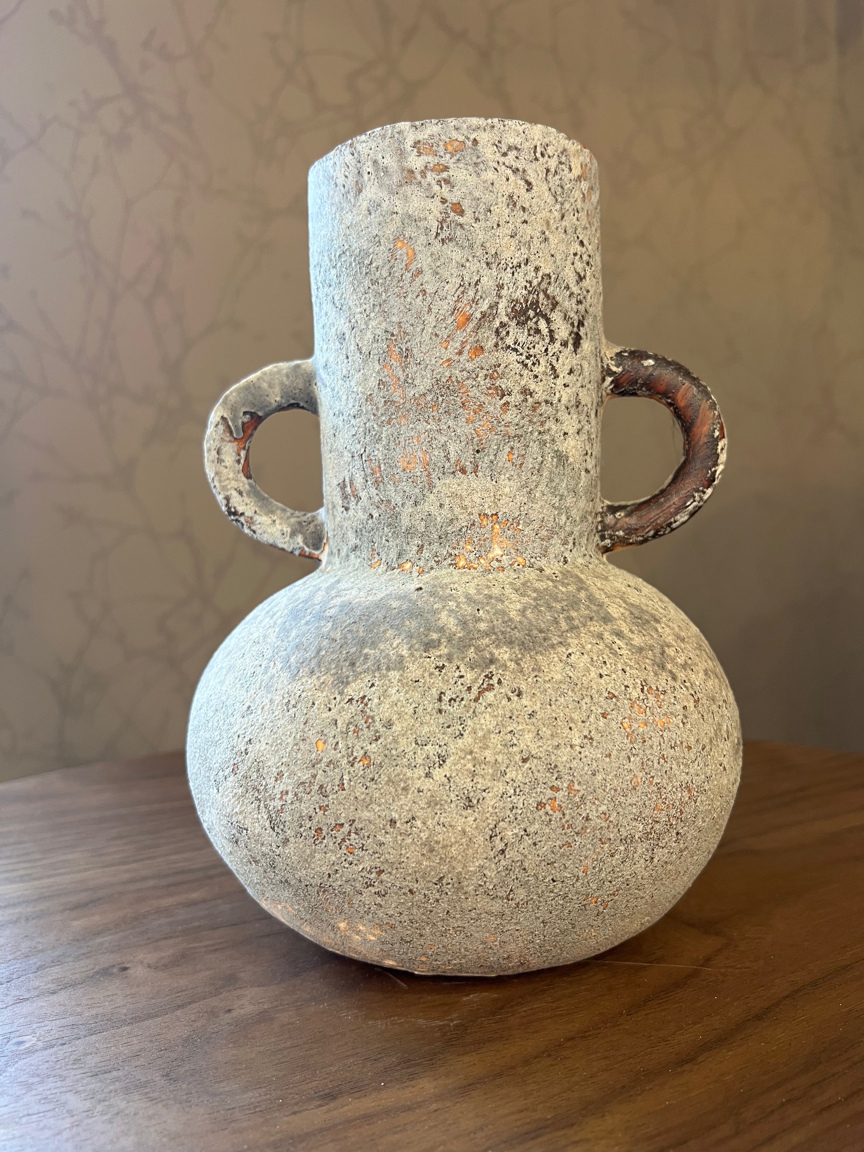 Medium Rustic Ceramic Vase with Handles