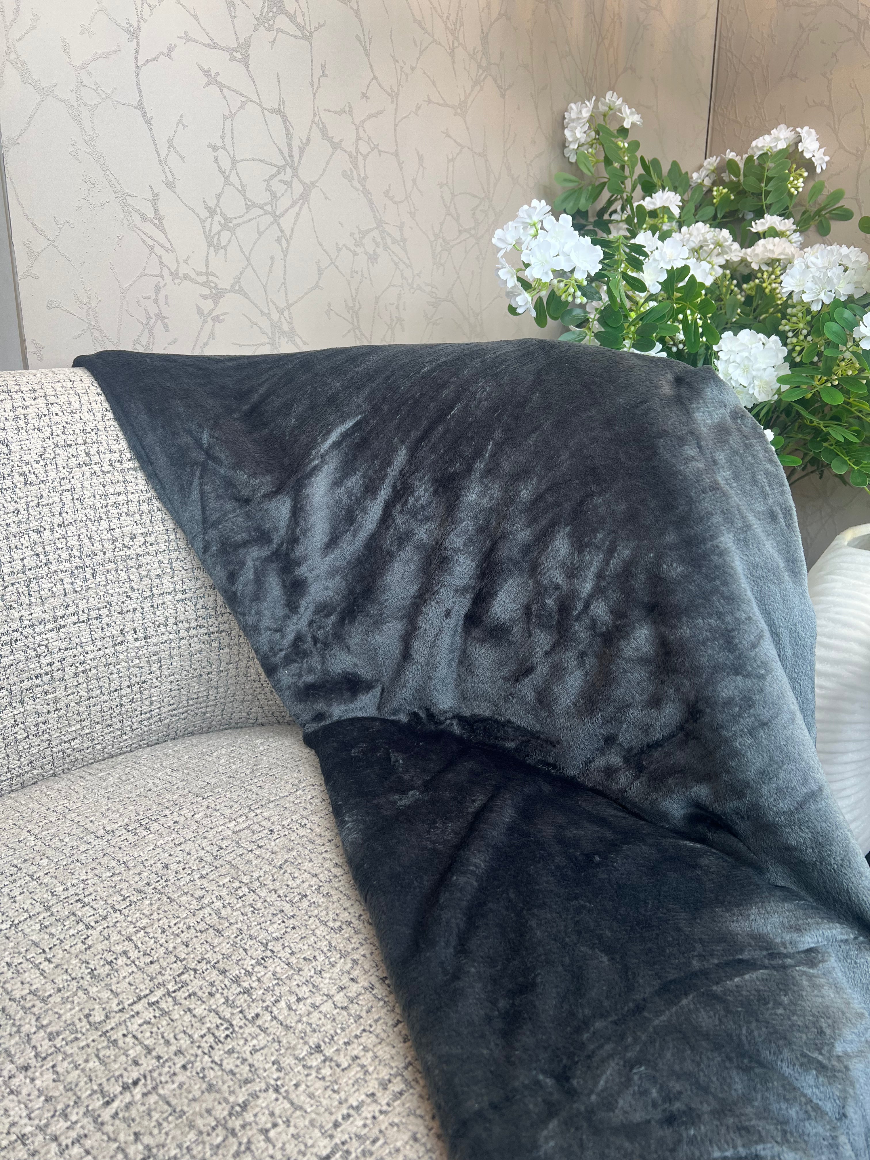 Soft Dark Grey Blanket/Throw