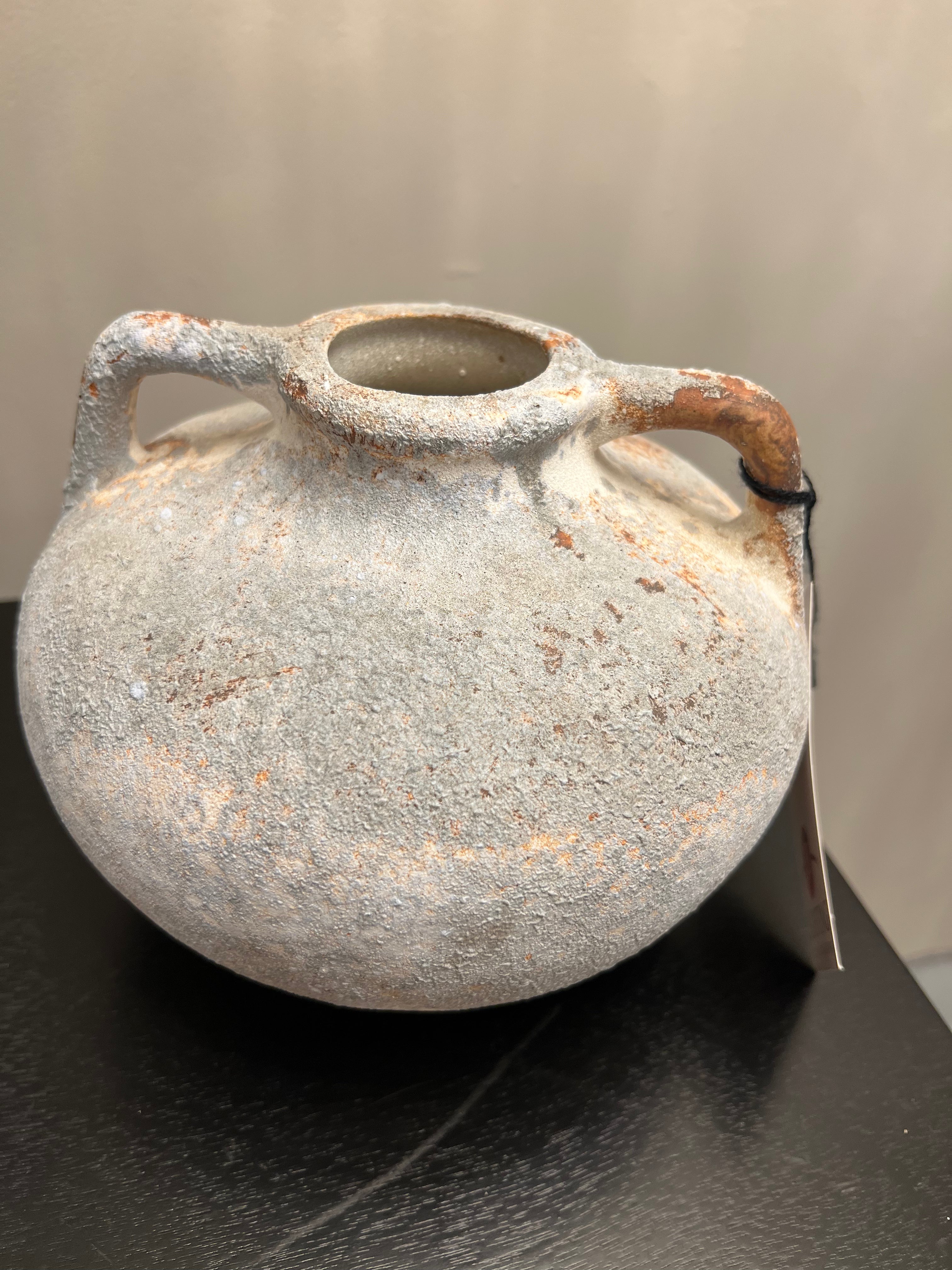 Small Rustic Ceramic Vase with Handles