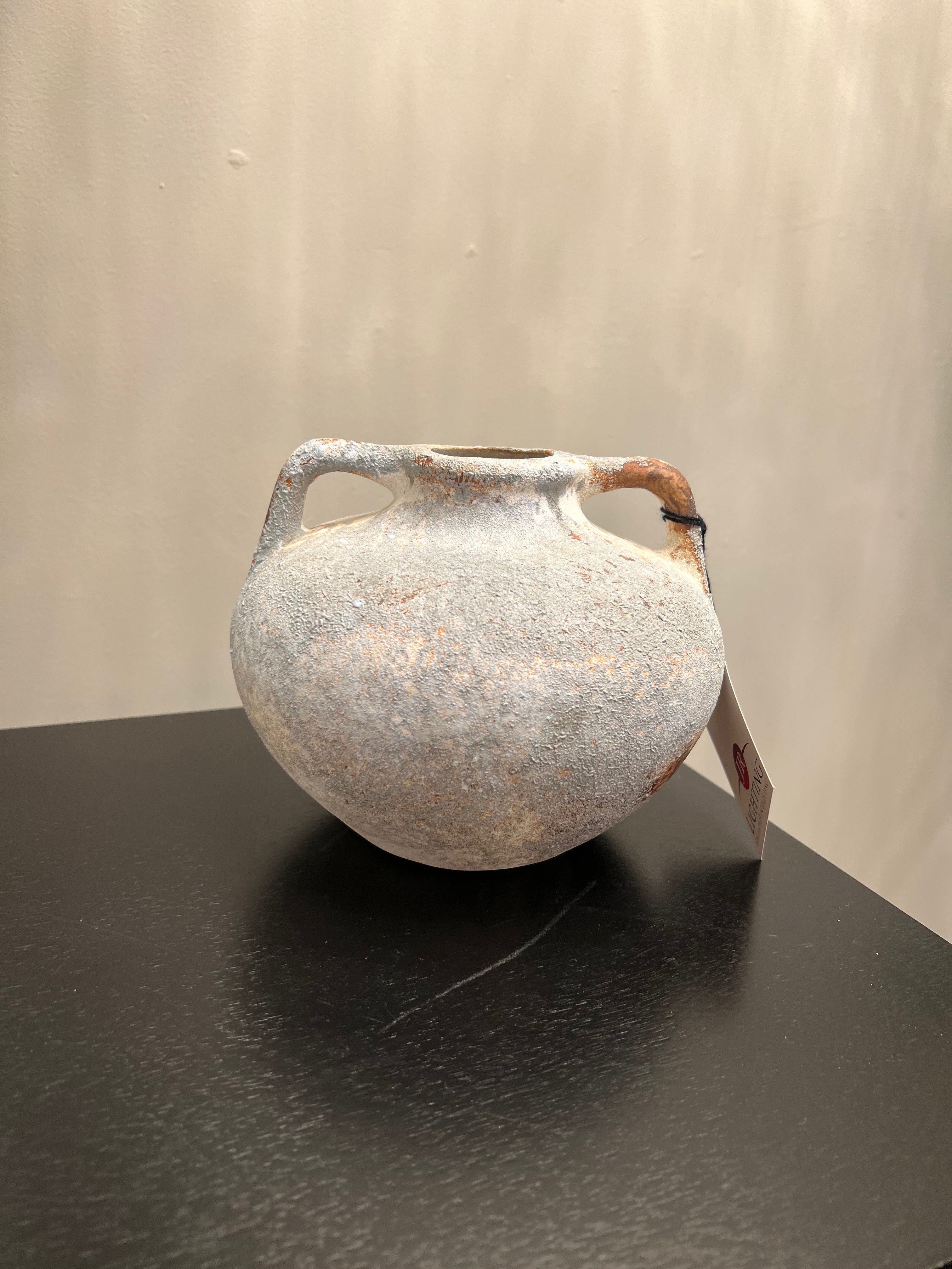Small Rustic Ceramic Vase with Handles