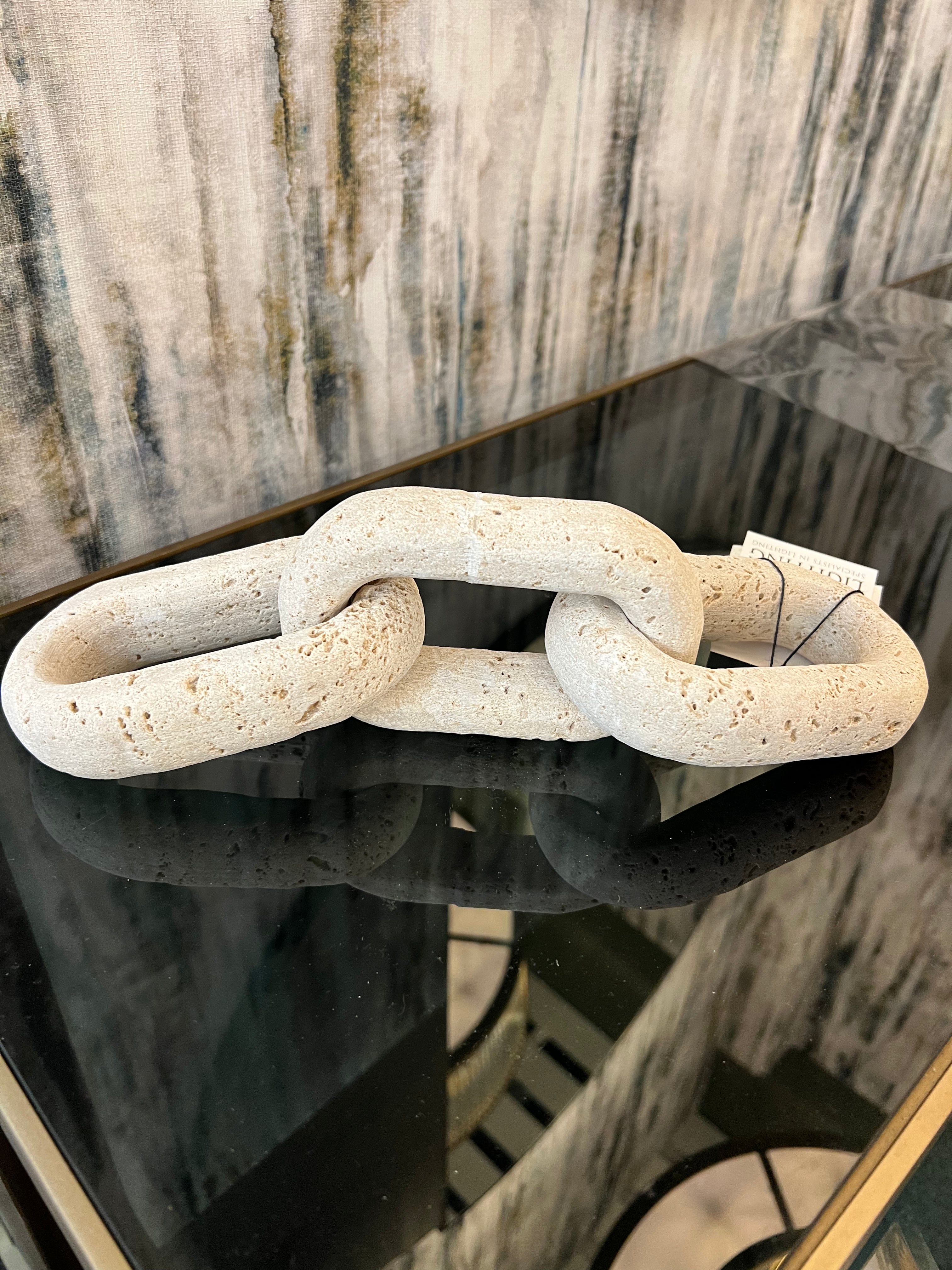 3 Link Chain in Beige Stone
