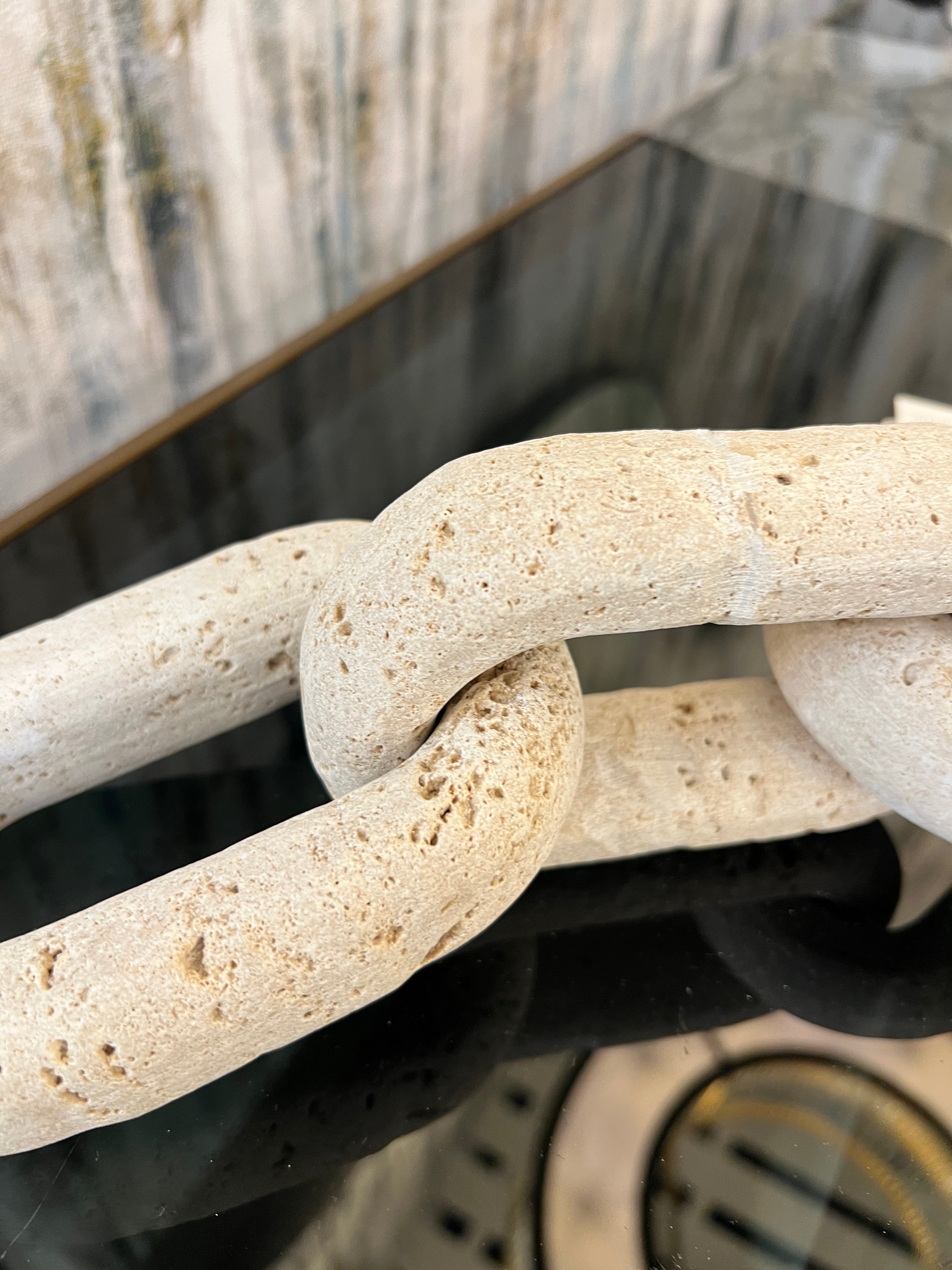 3 Link Chain in Beige Stone