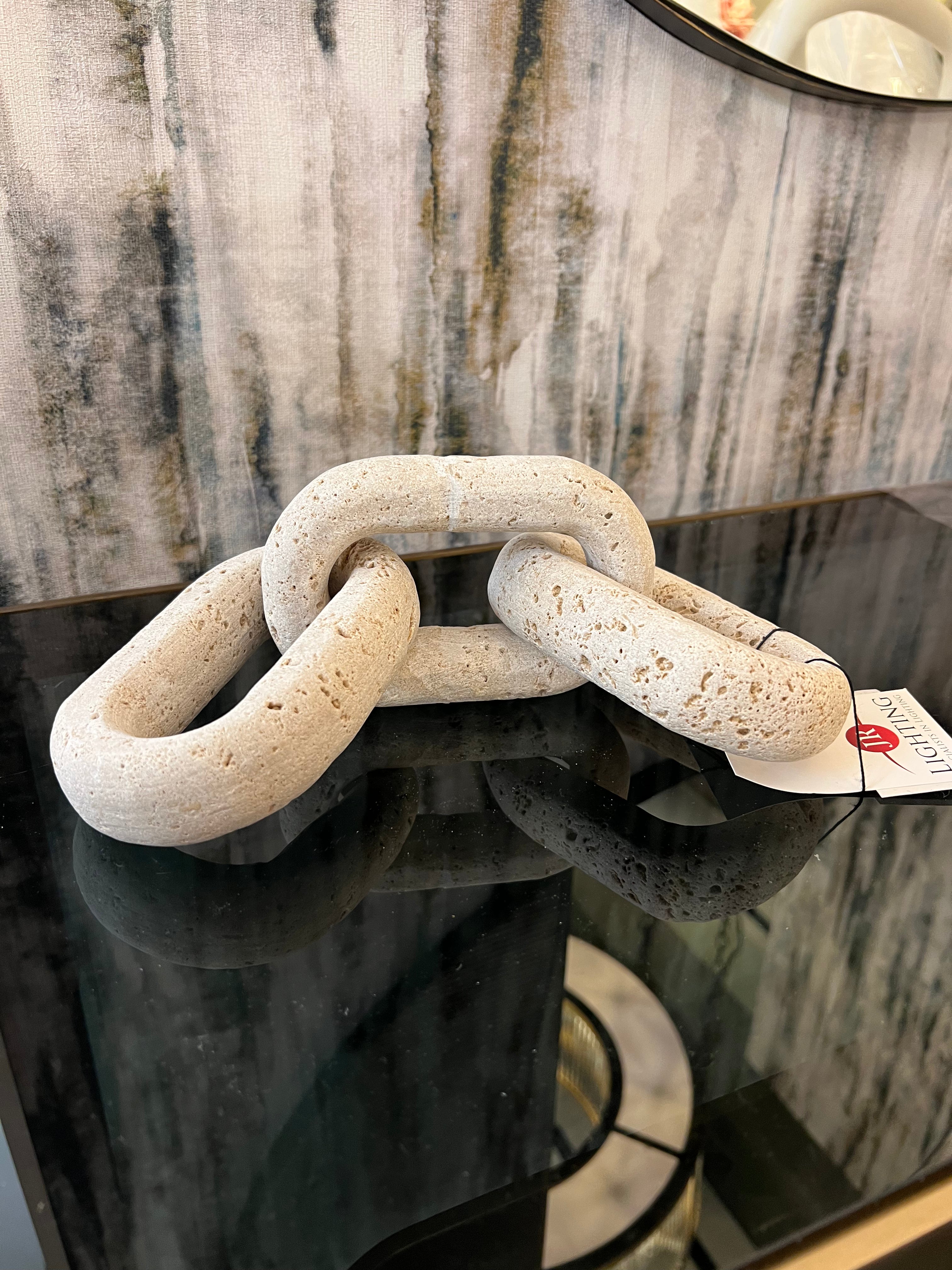 3 Link Chain in Beige Stone