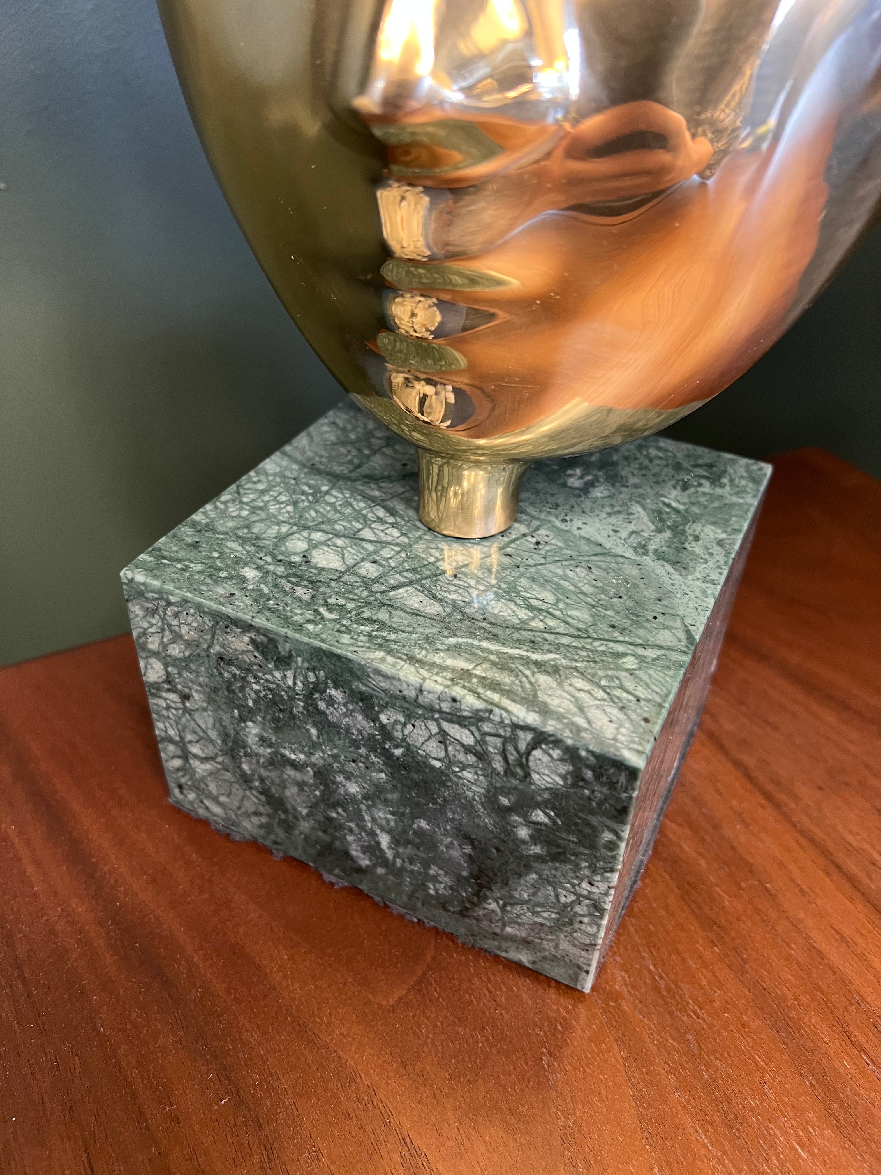 Butterfly Mask Sculpture on Stone Base
