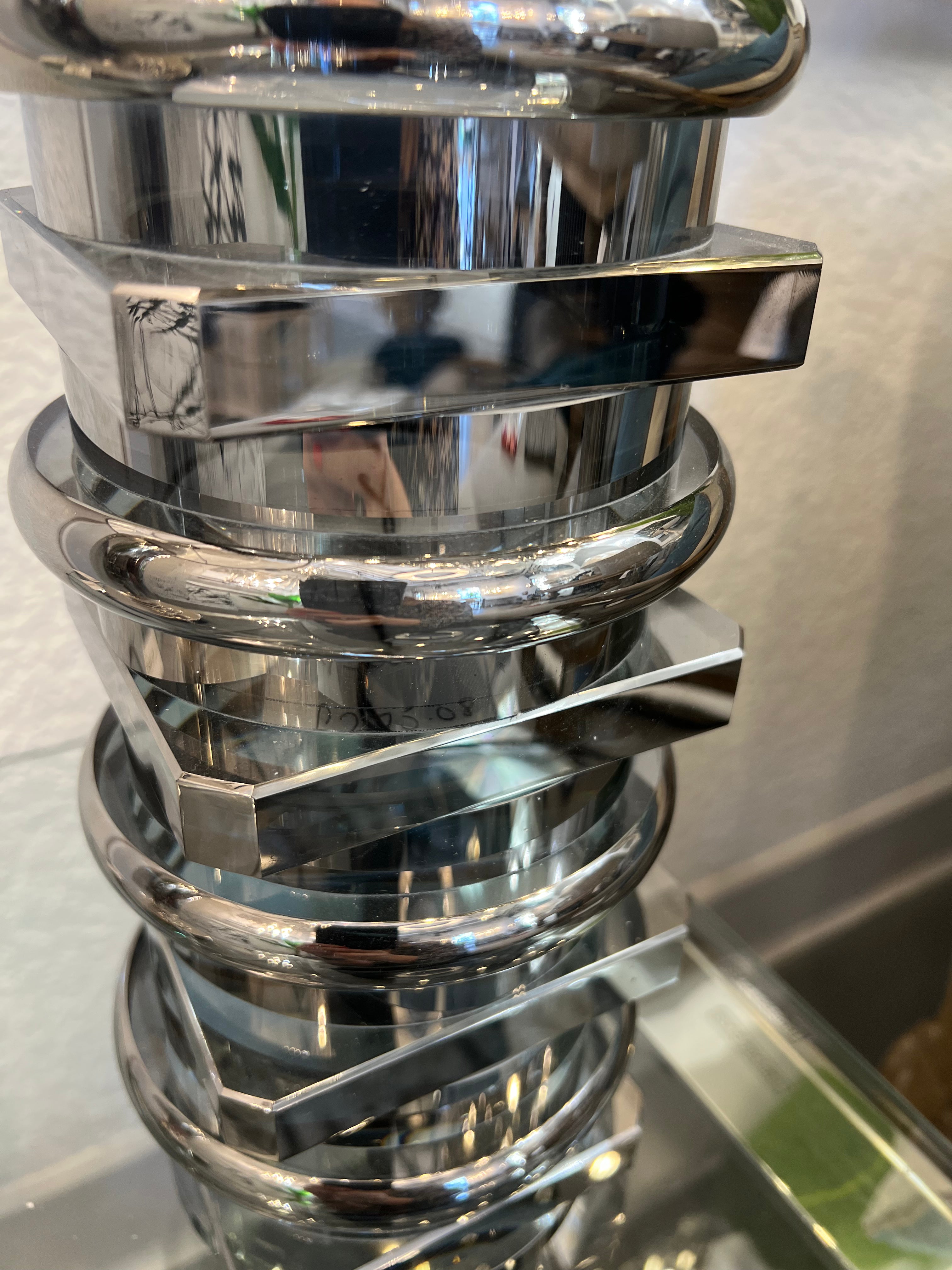 Polished Chrome Ringed Vase