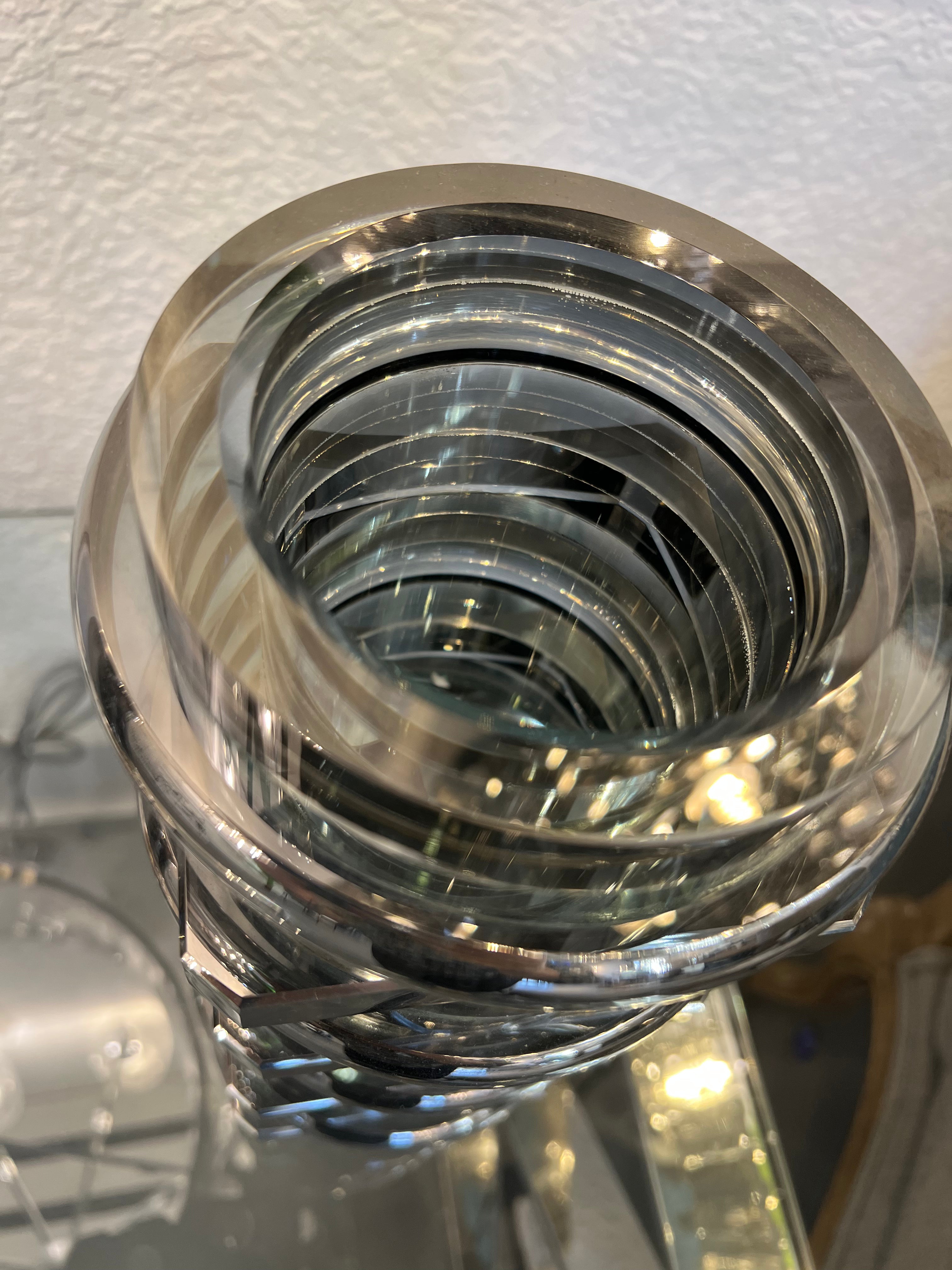 Polished Chrome Ringed Vase