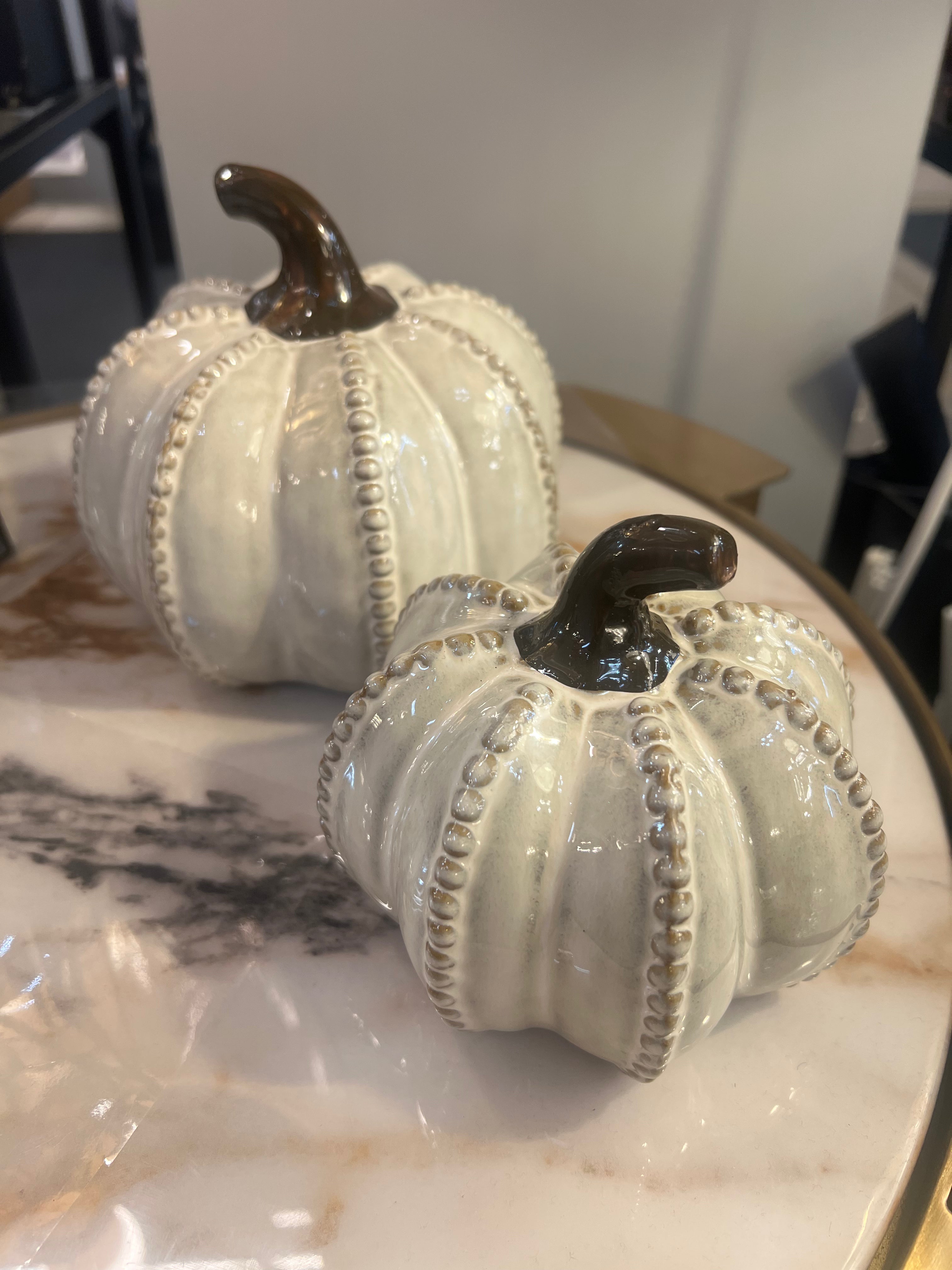Large Cream Pumpkin Ornament