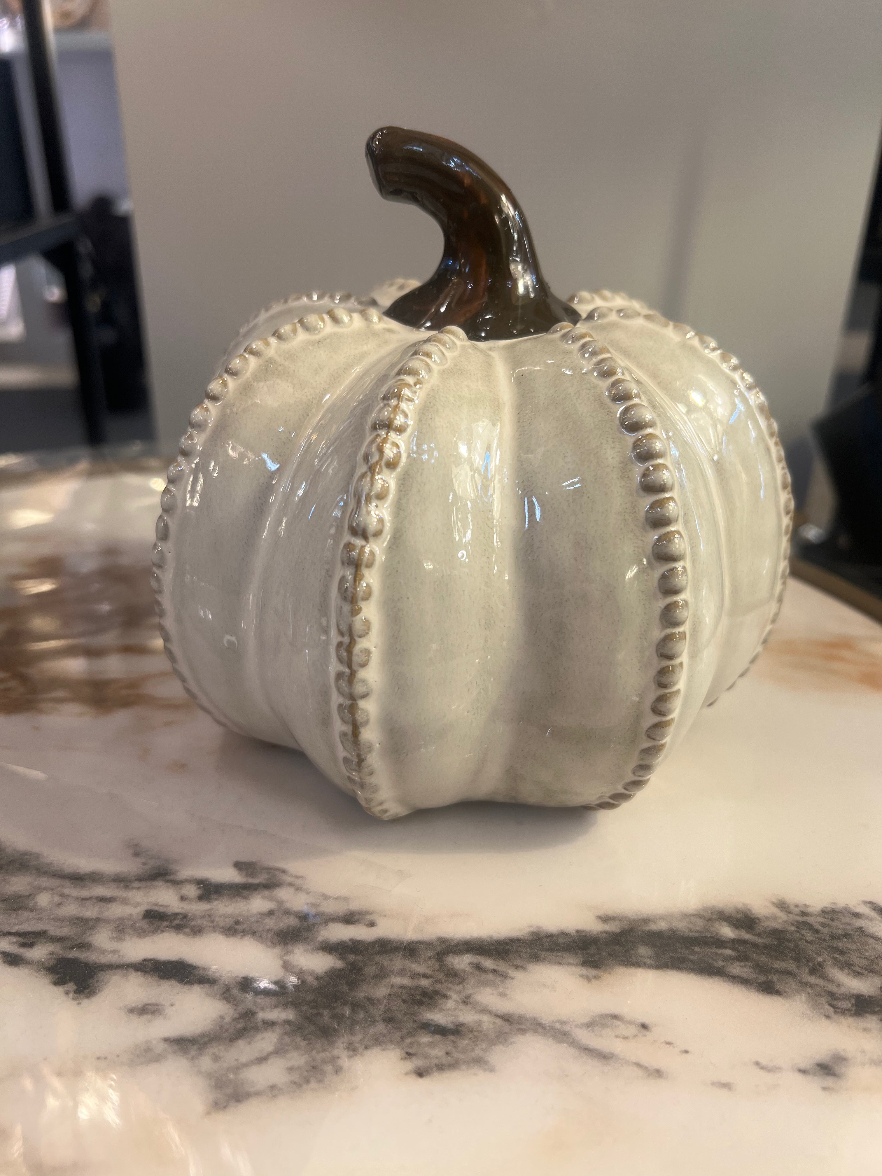 Large Cream Pumpkin Ornament