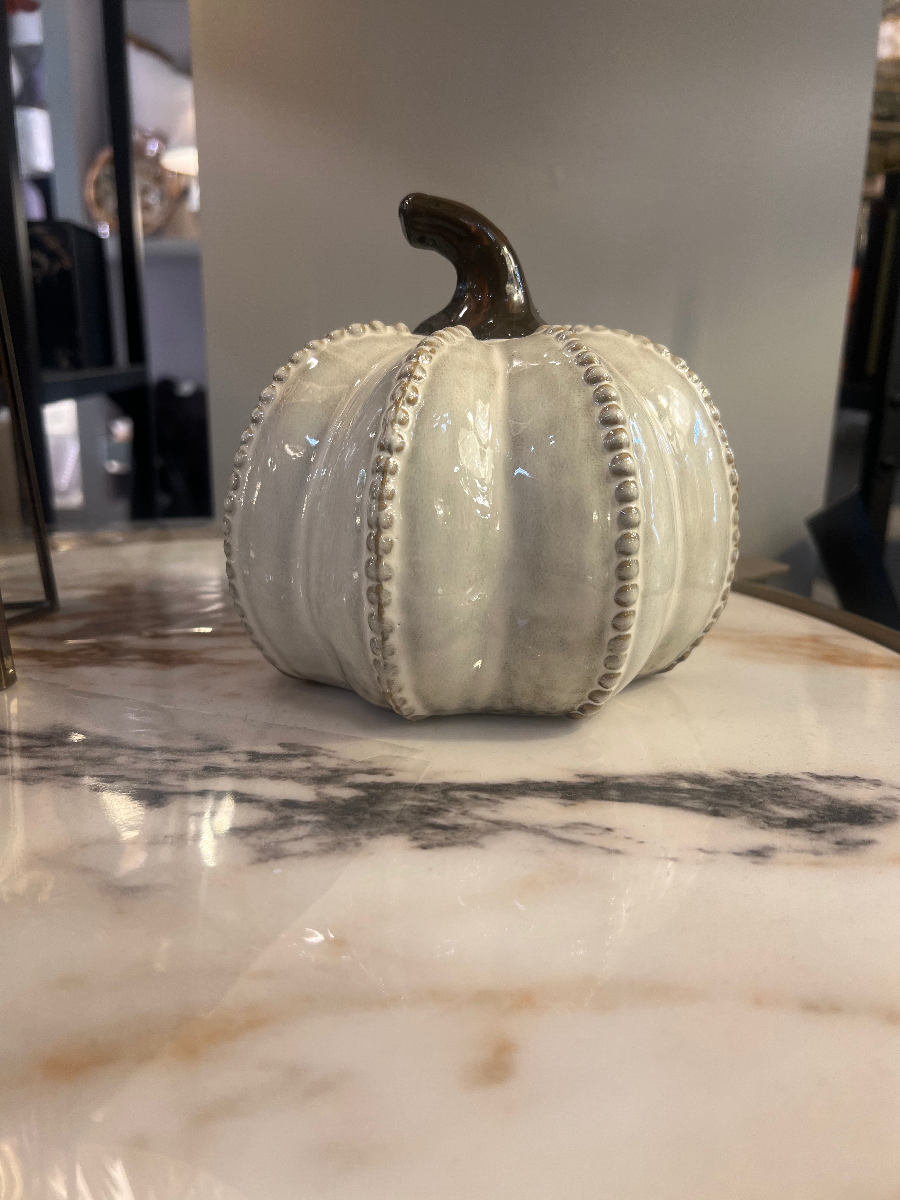 Large Cream Pumpkin Ornament