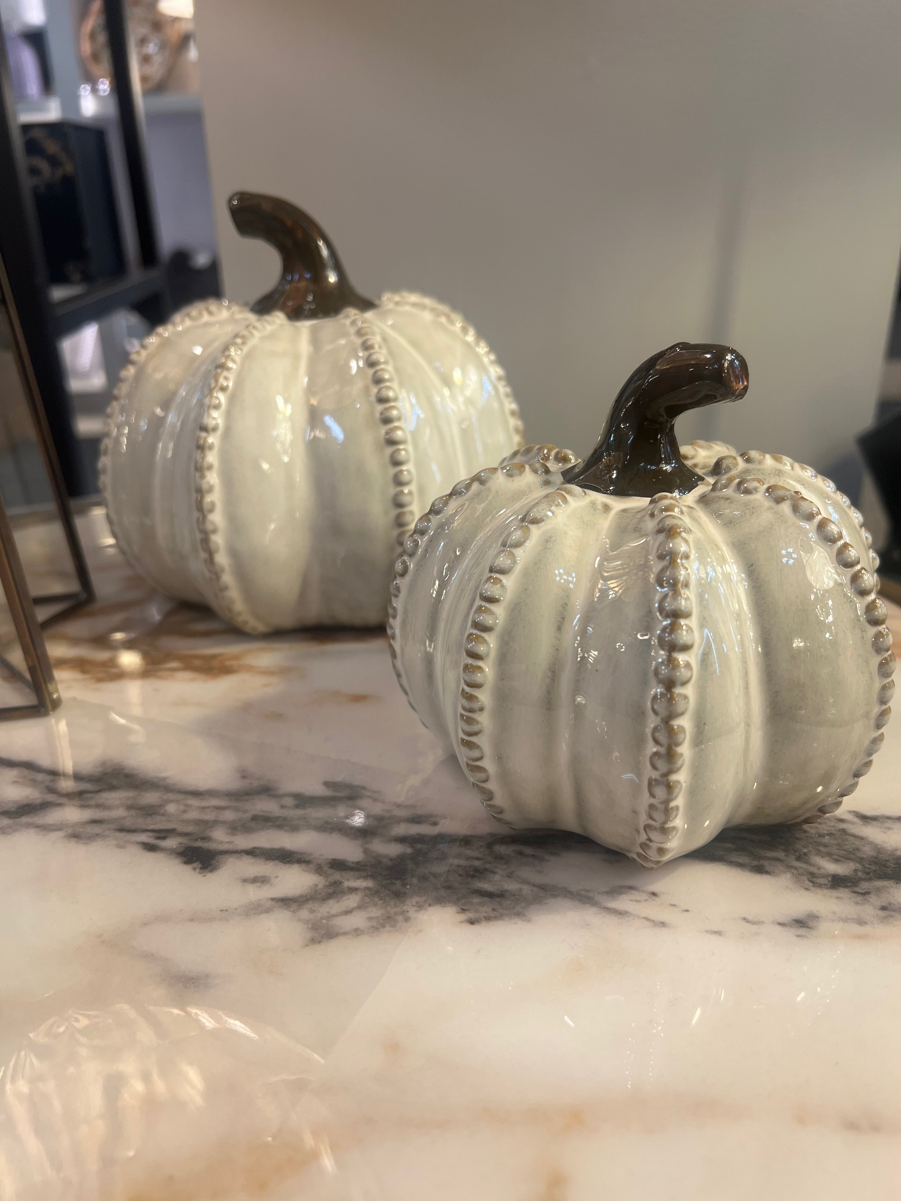 Small Cream Pumpkin Ornament