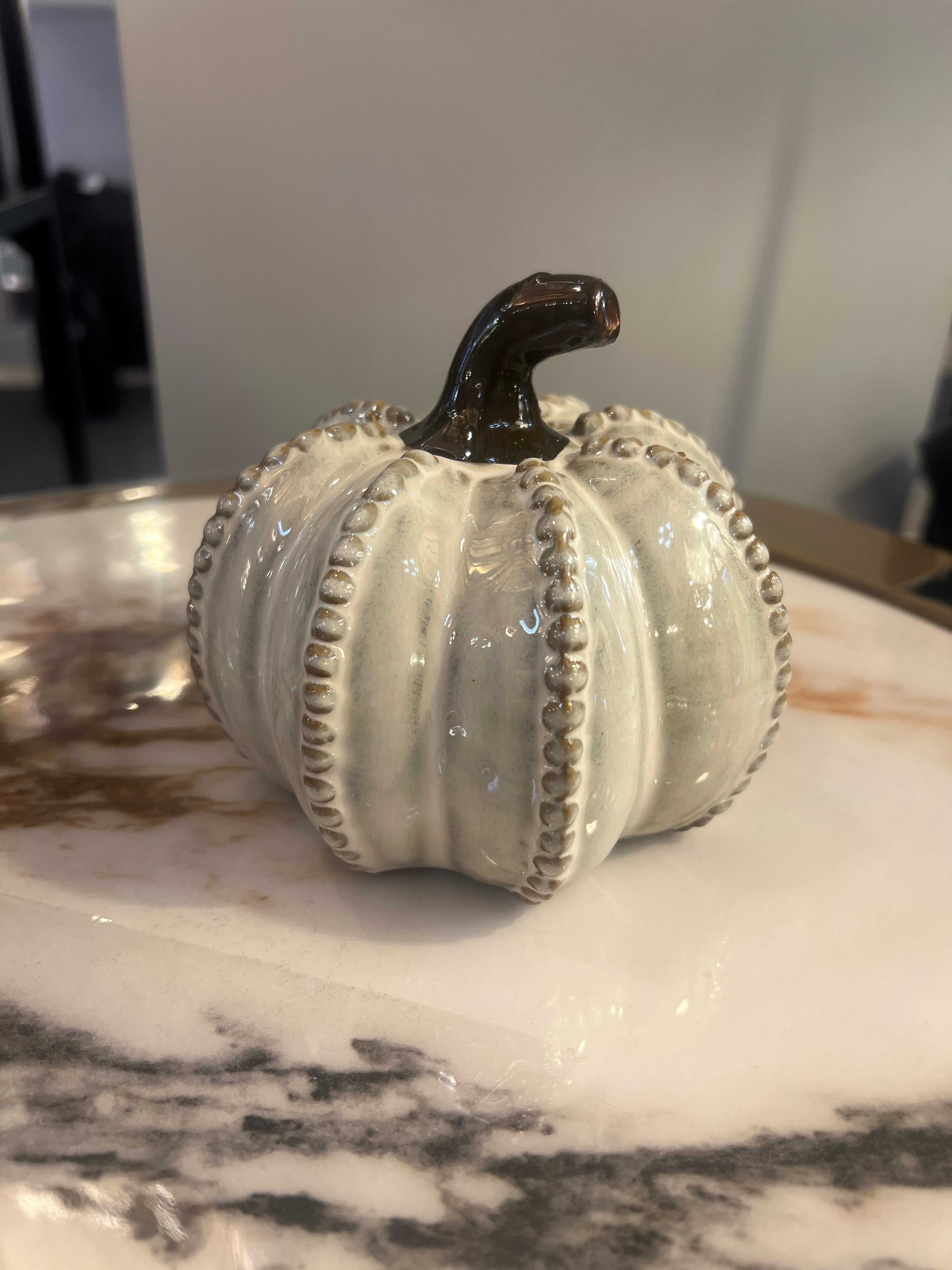 Small Cream Pumpkin Ornament