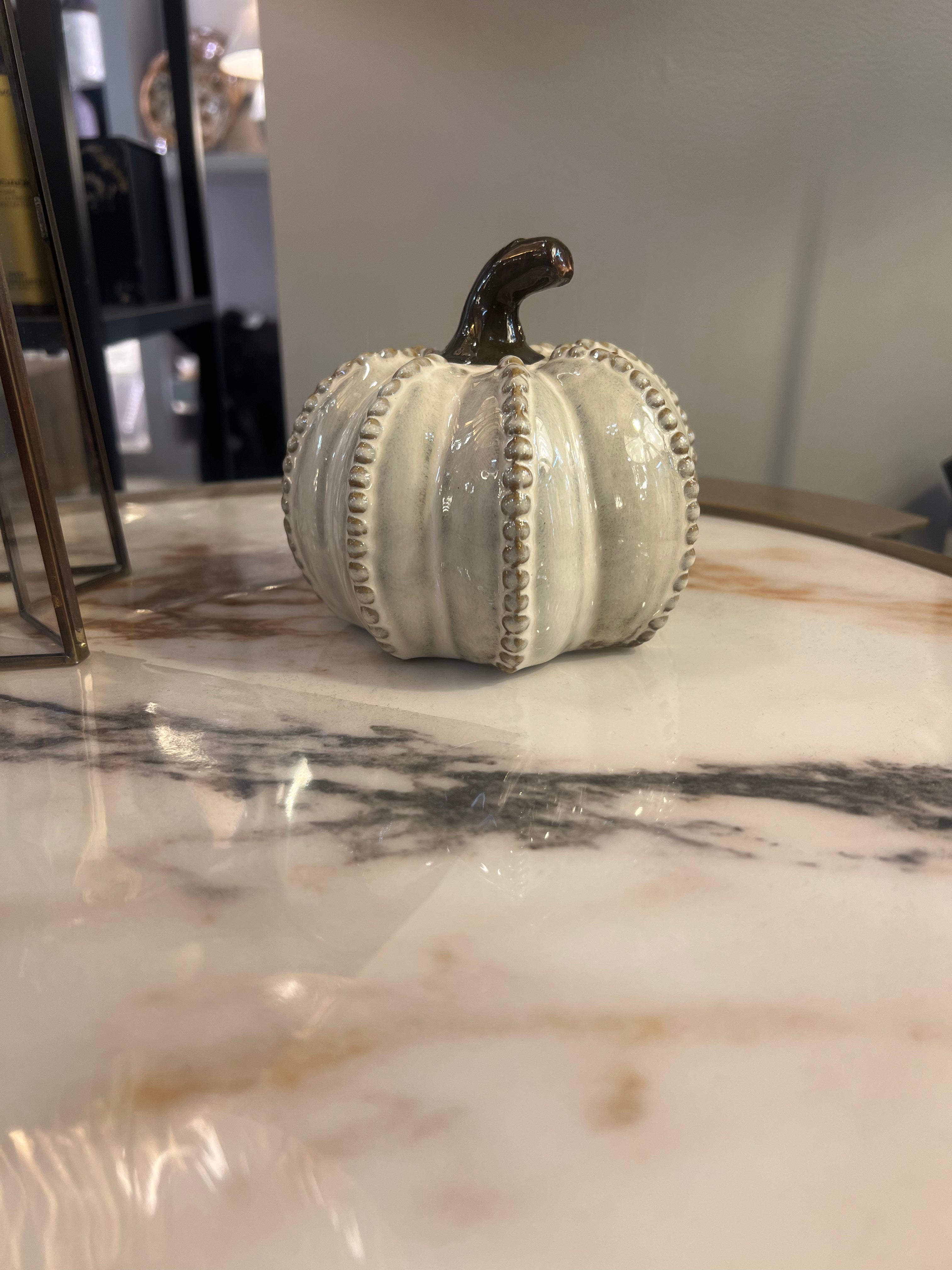 Small Cream Pumpkin Ornament