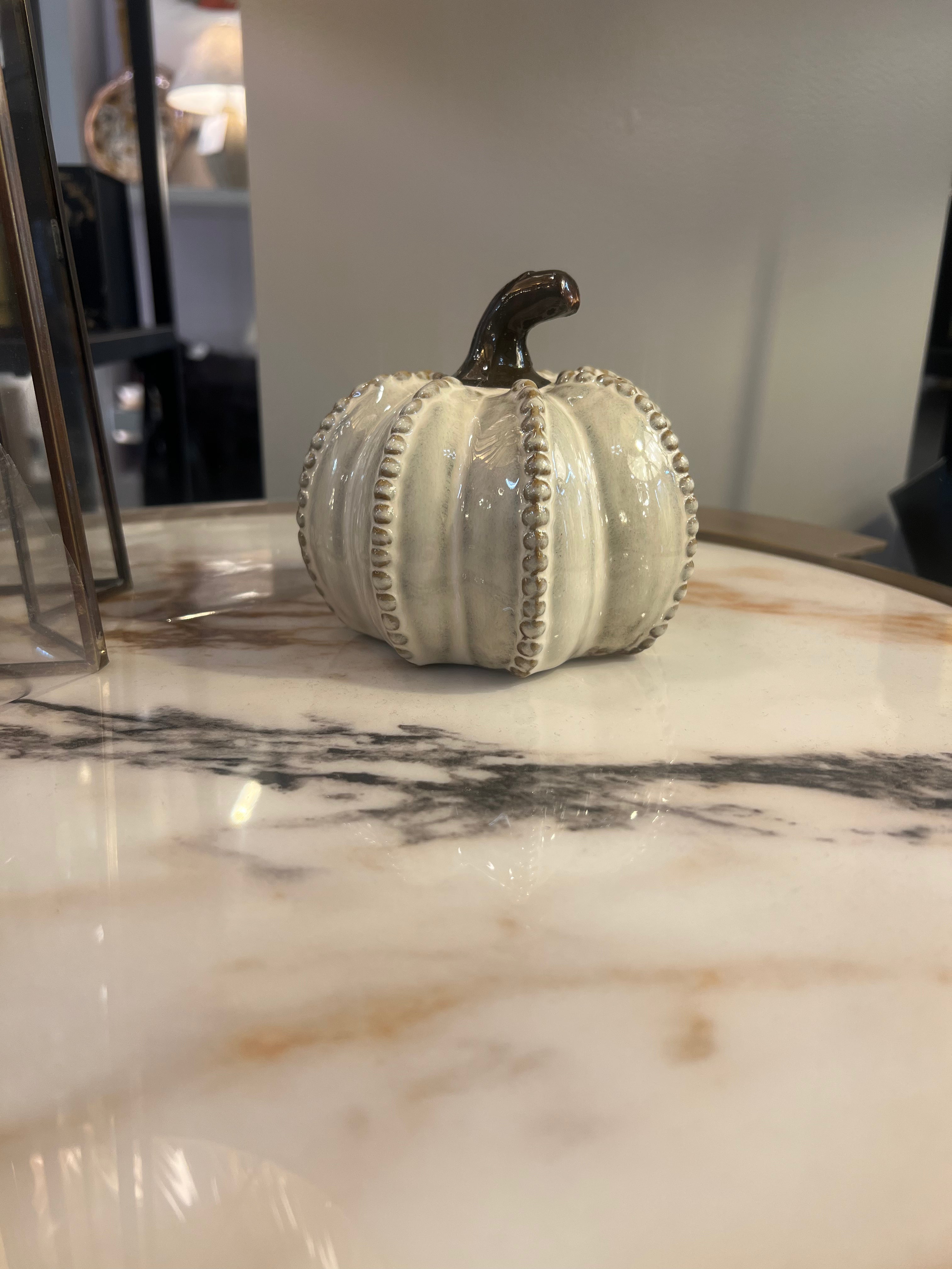 Small Cream Pumpkin Ornament