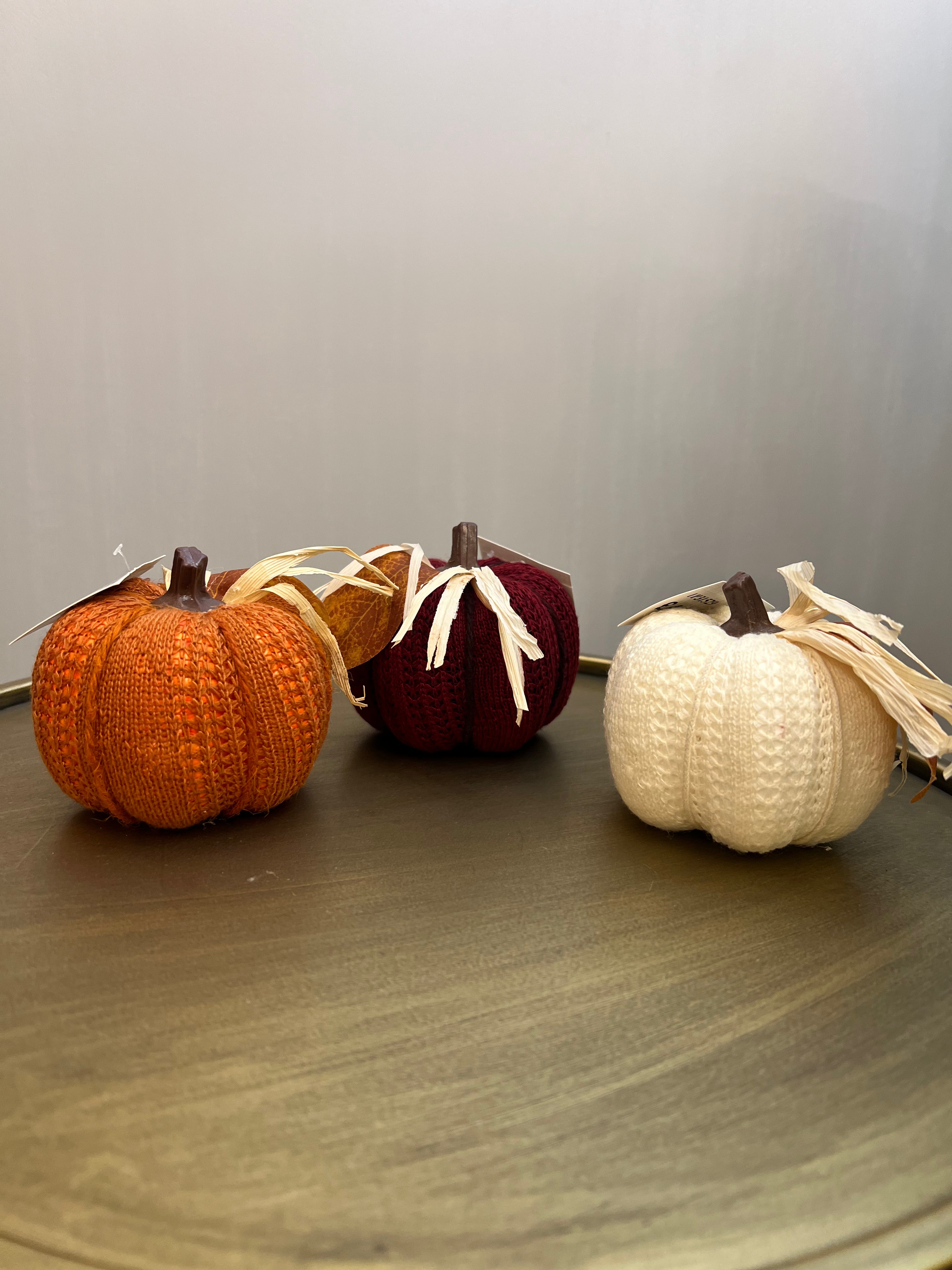 Cream Knitted Pumpkin