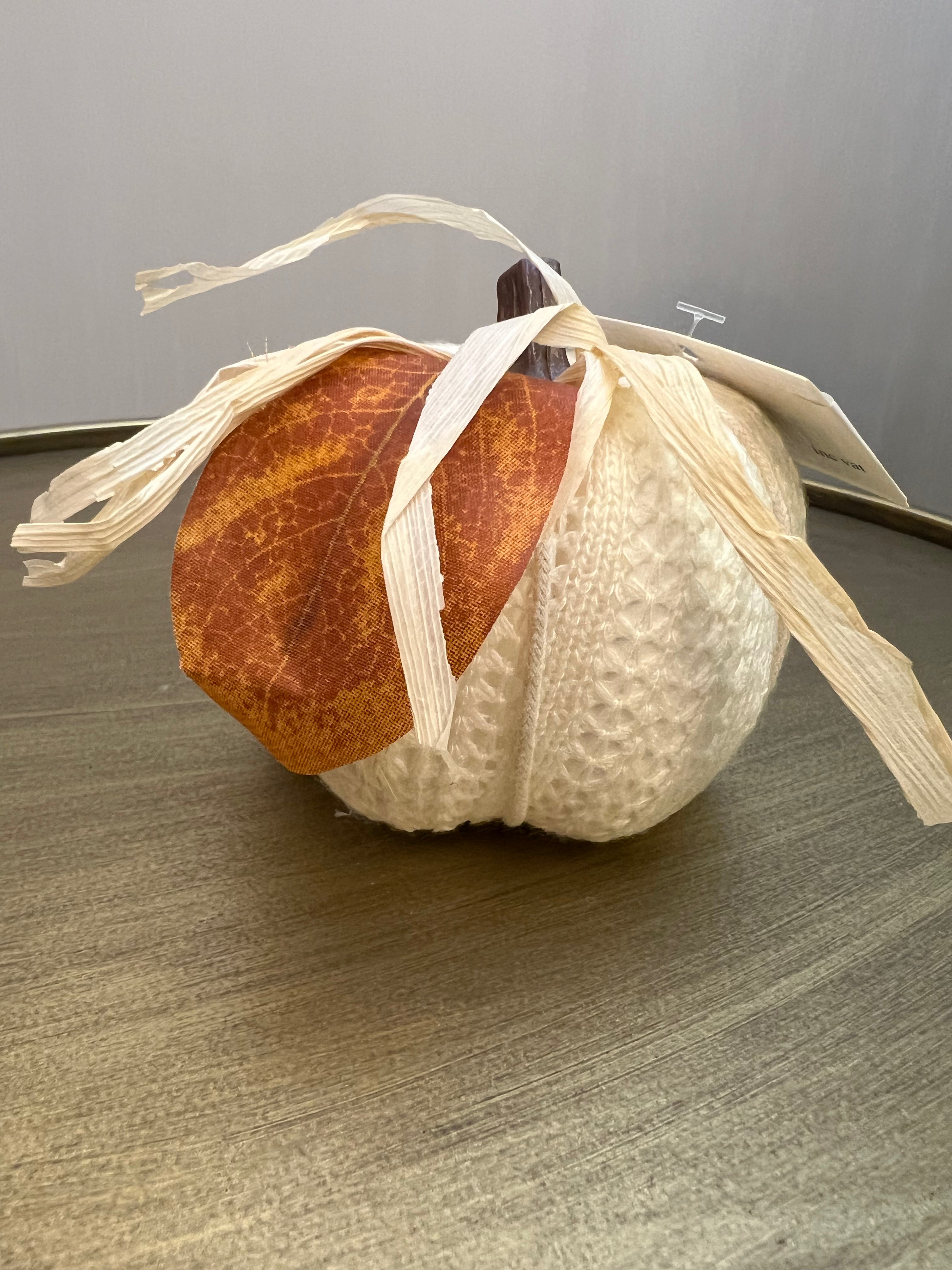 Cream Knitted Pumpkin