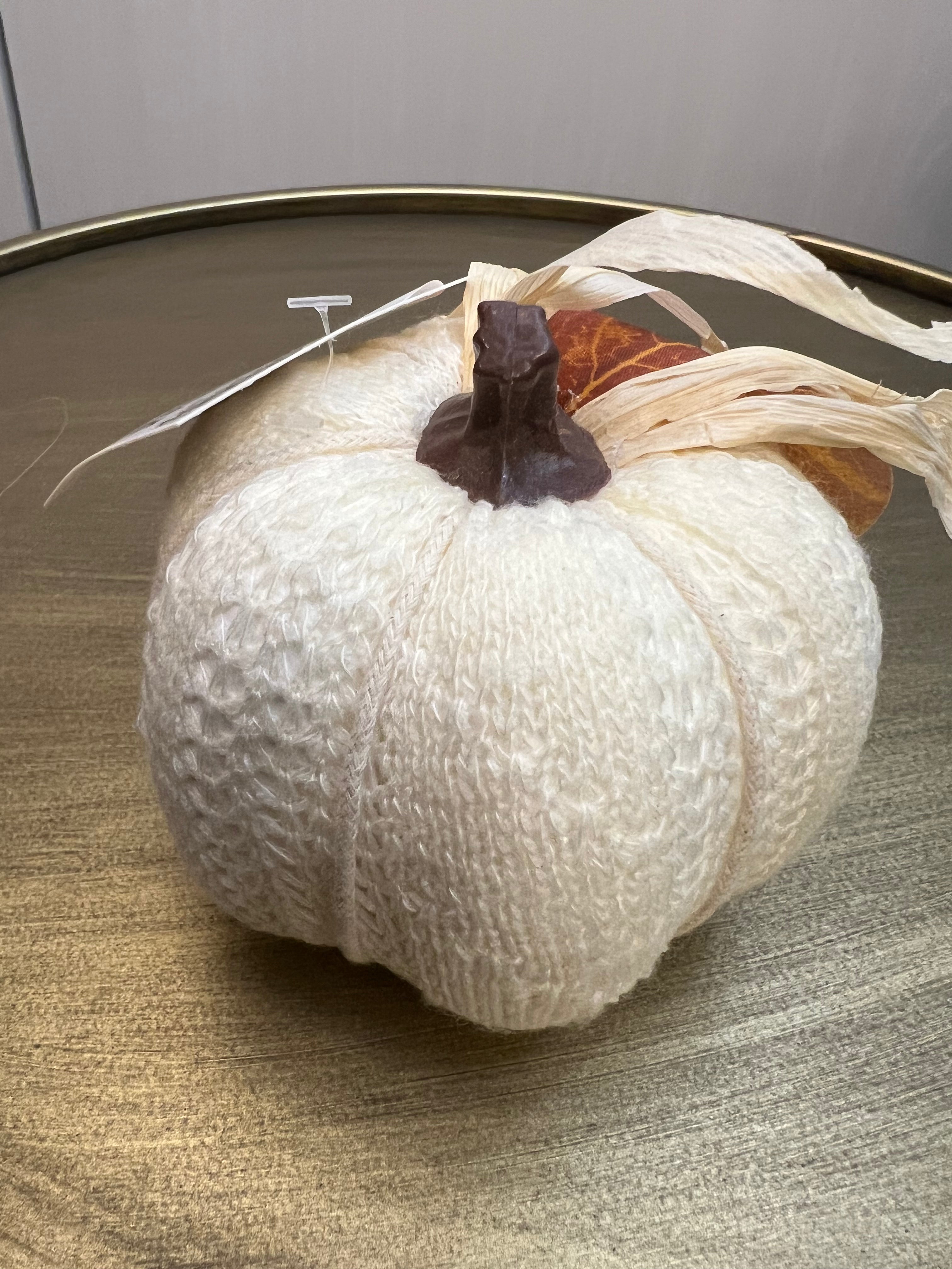 Cream Knitted Pumpkin