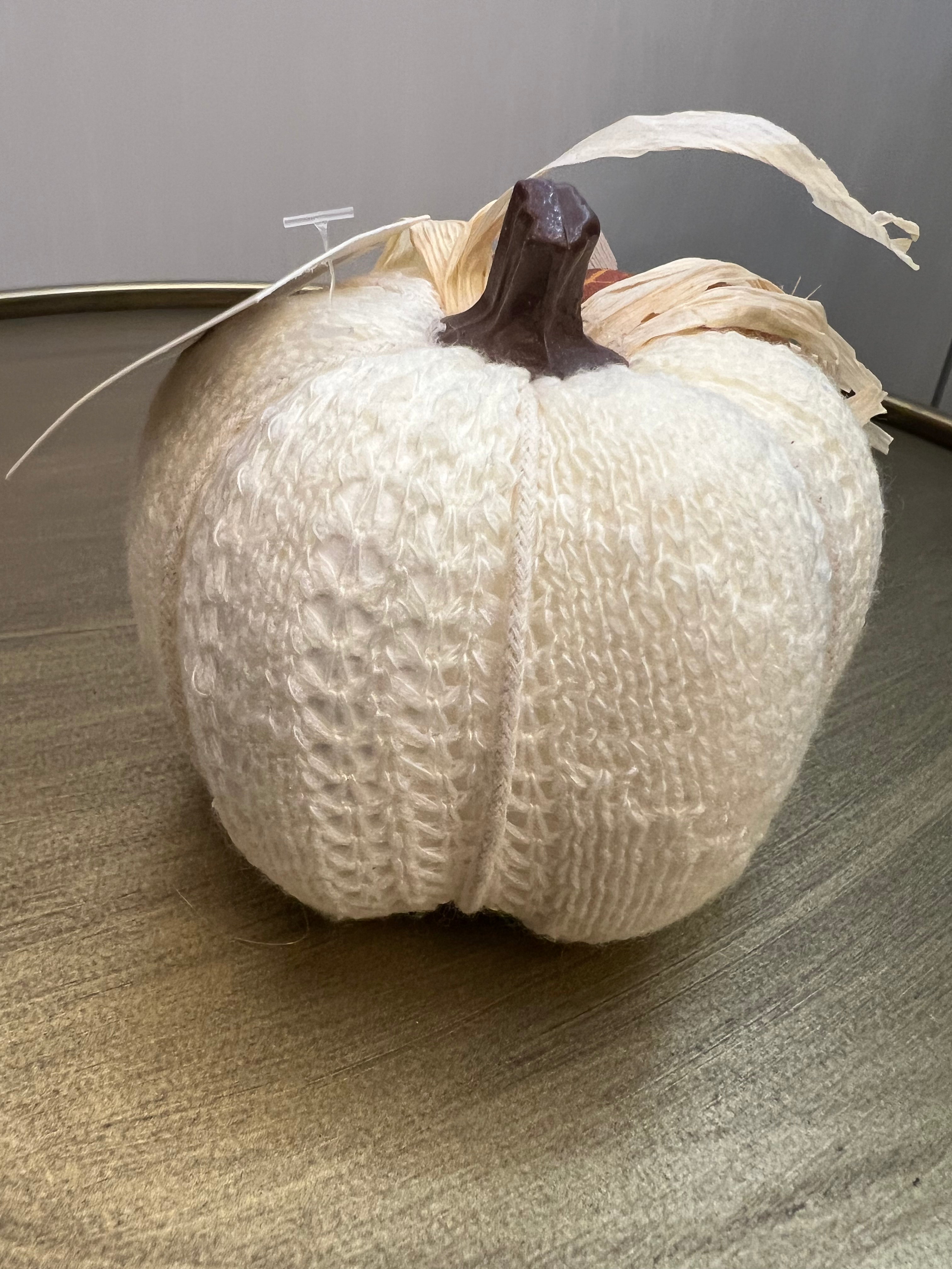 Cream Knitted Pumpkin