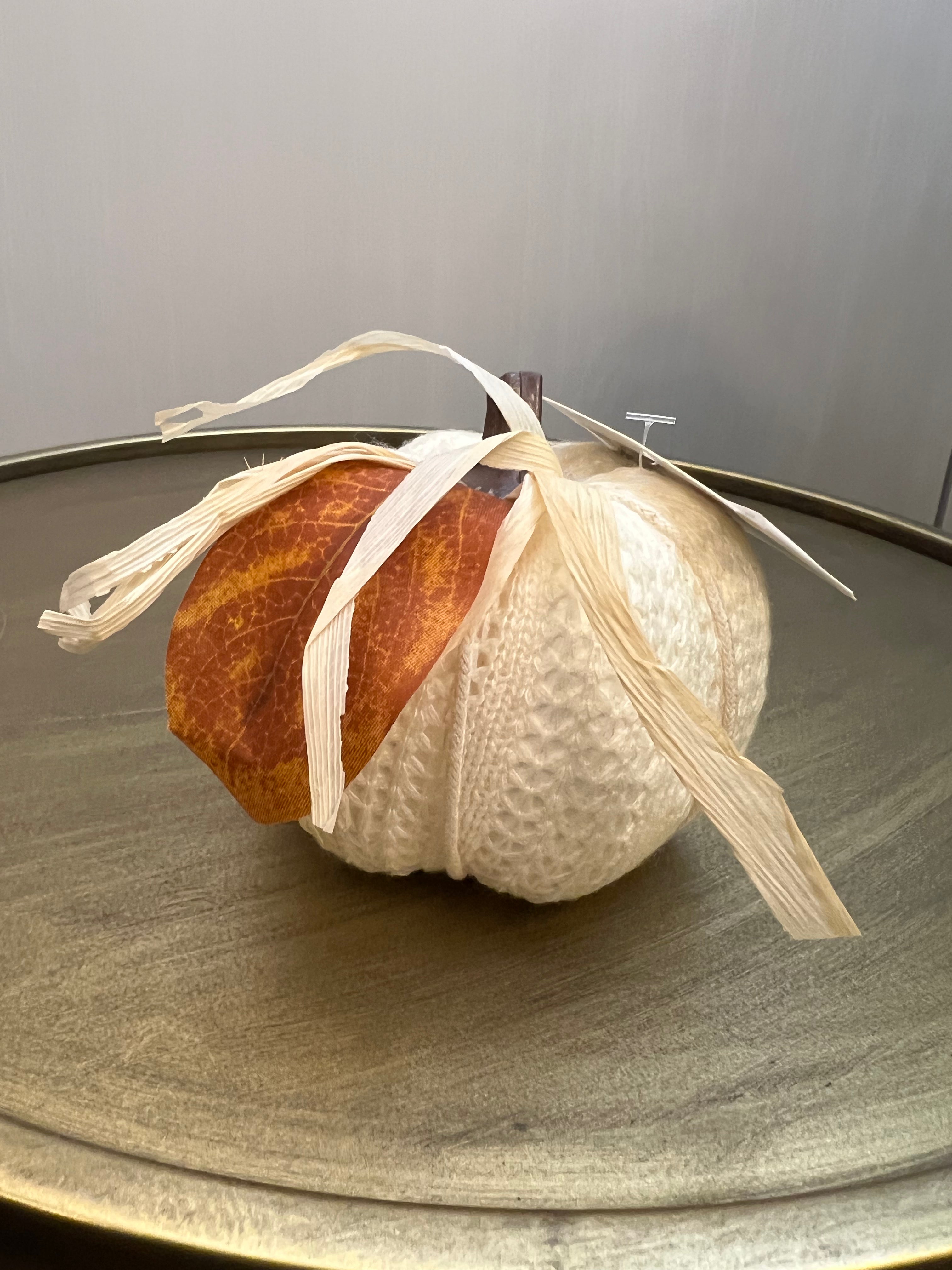 Cream Knitted Pumpkin