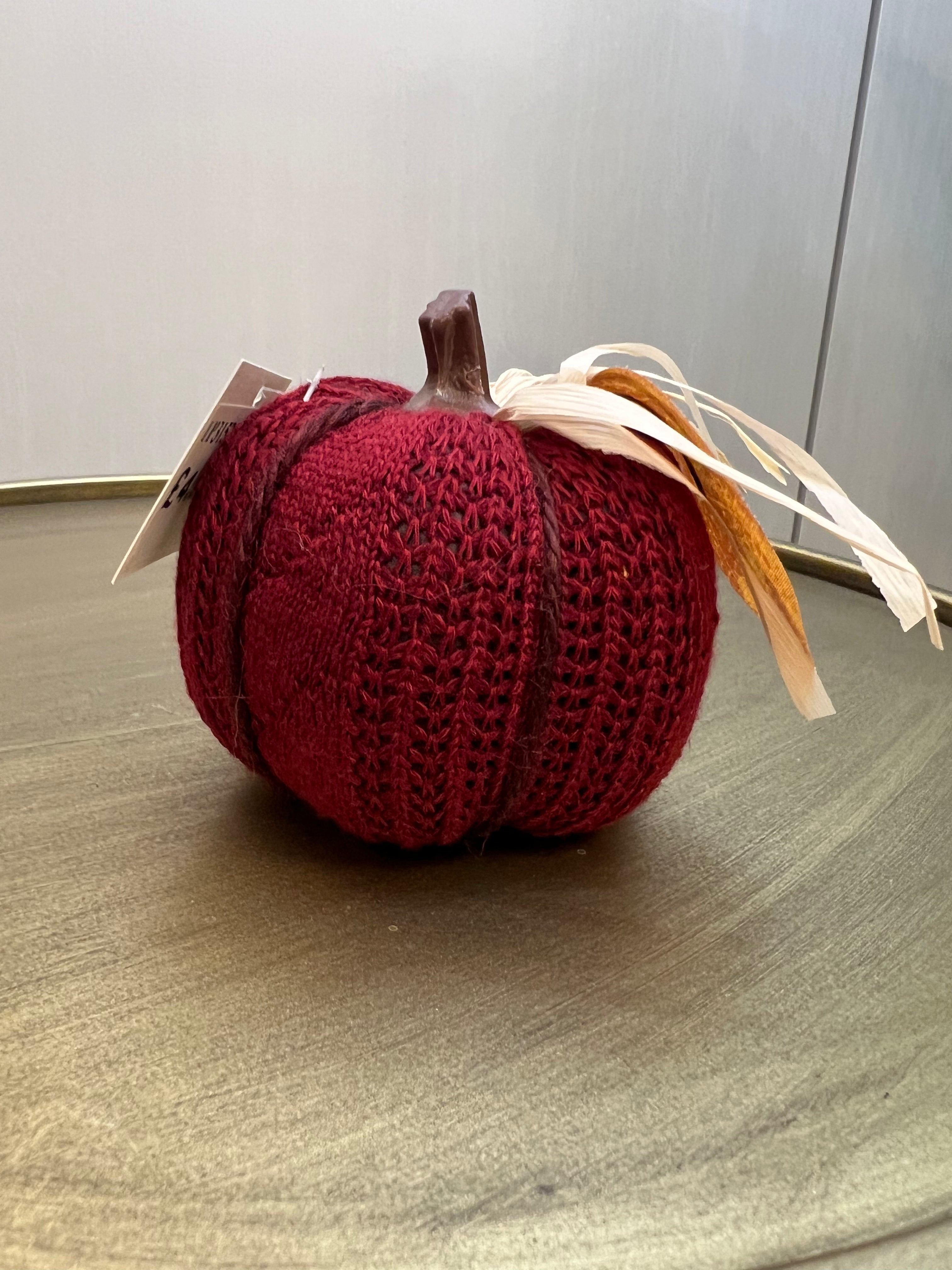 Burgundy Knitted Pumpkin