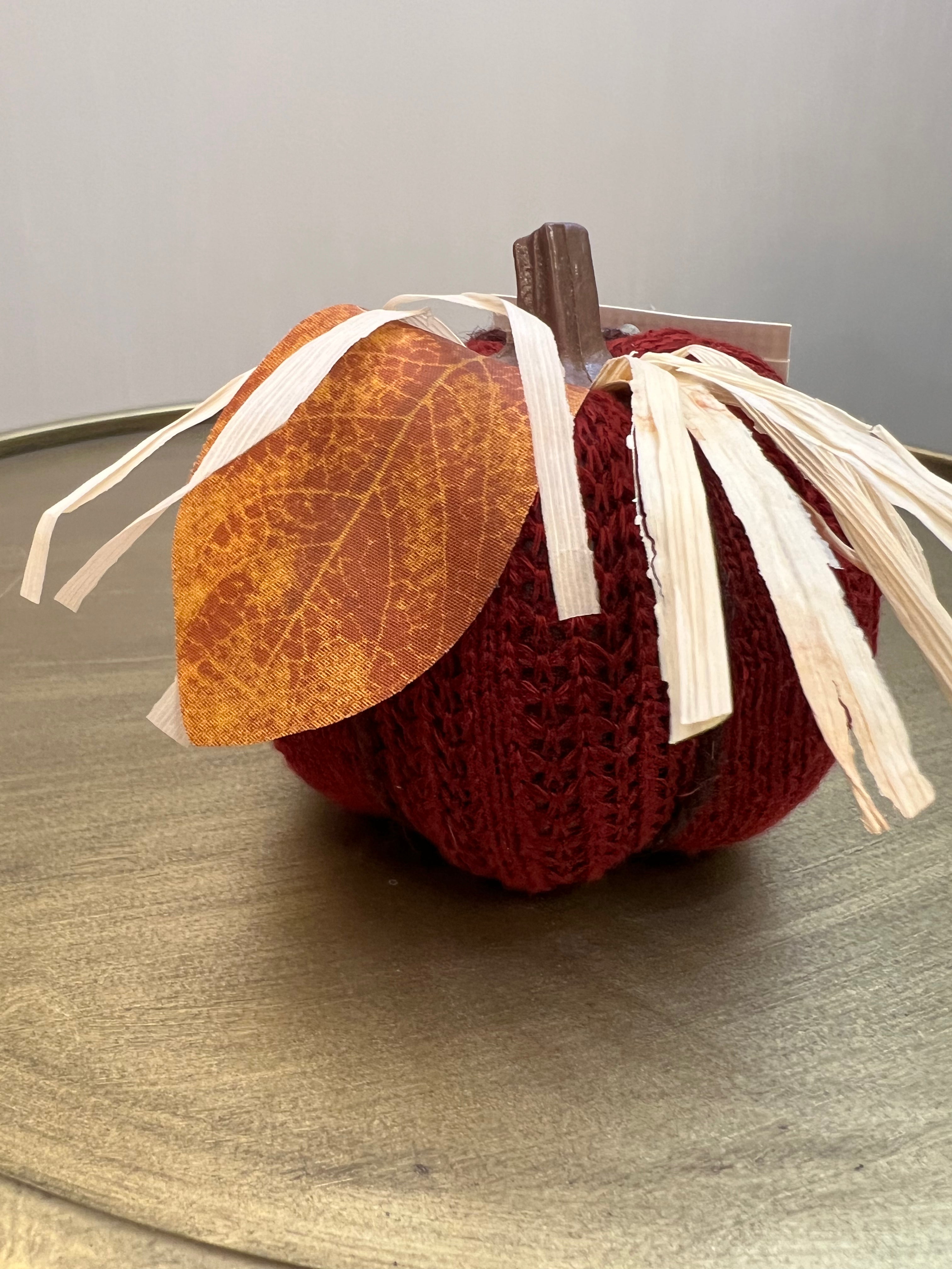 Burgundy Knitted Pumpkin