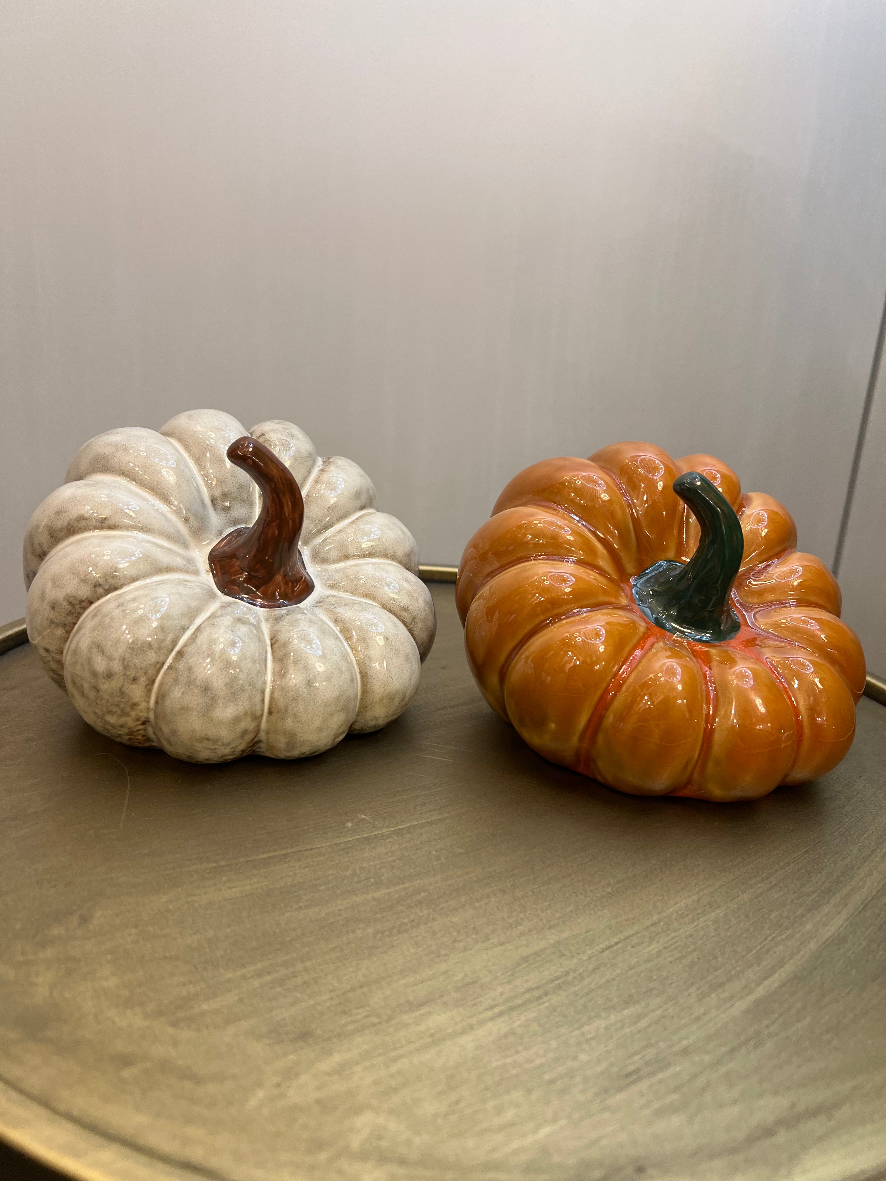 Medium Glazed Cream Pumpkin