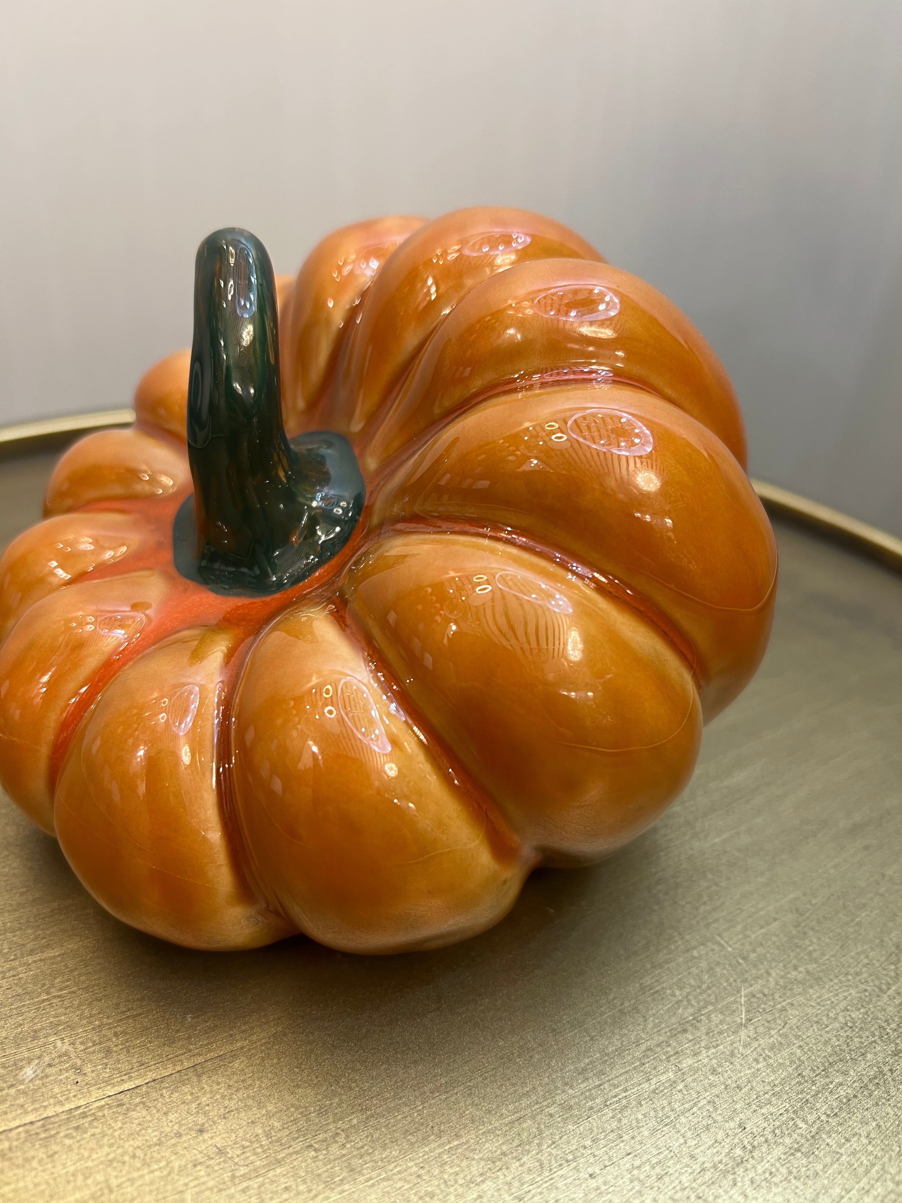 Medium Glazed Orange Pumpkin
