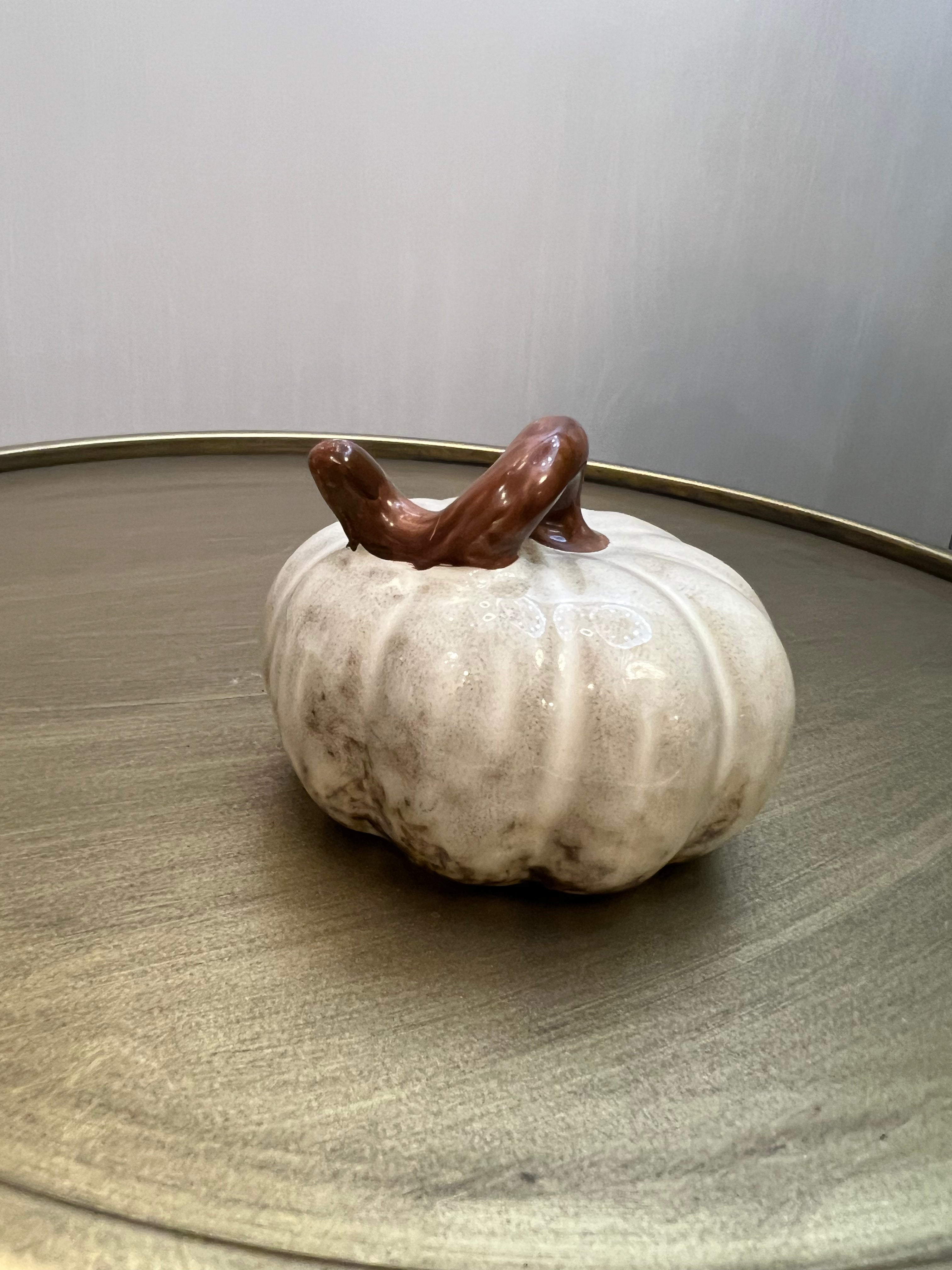 Cream Pumpkin Ornament