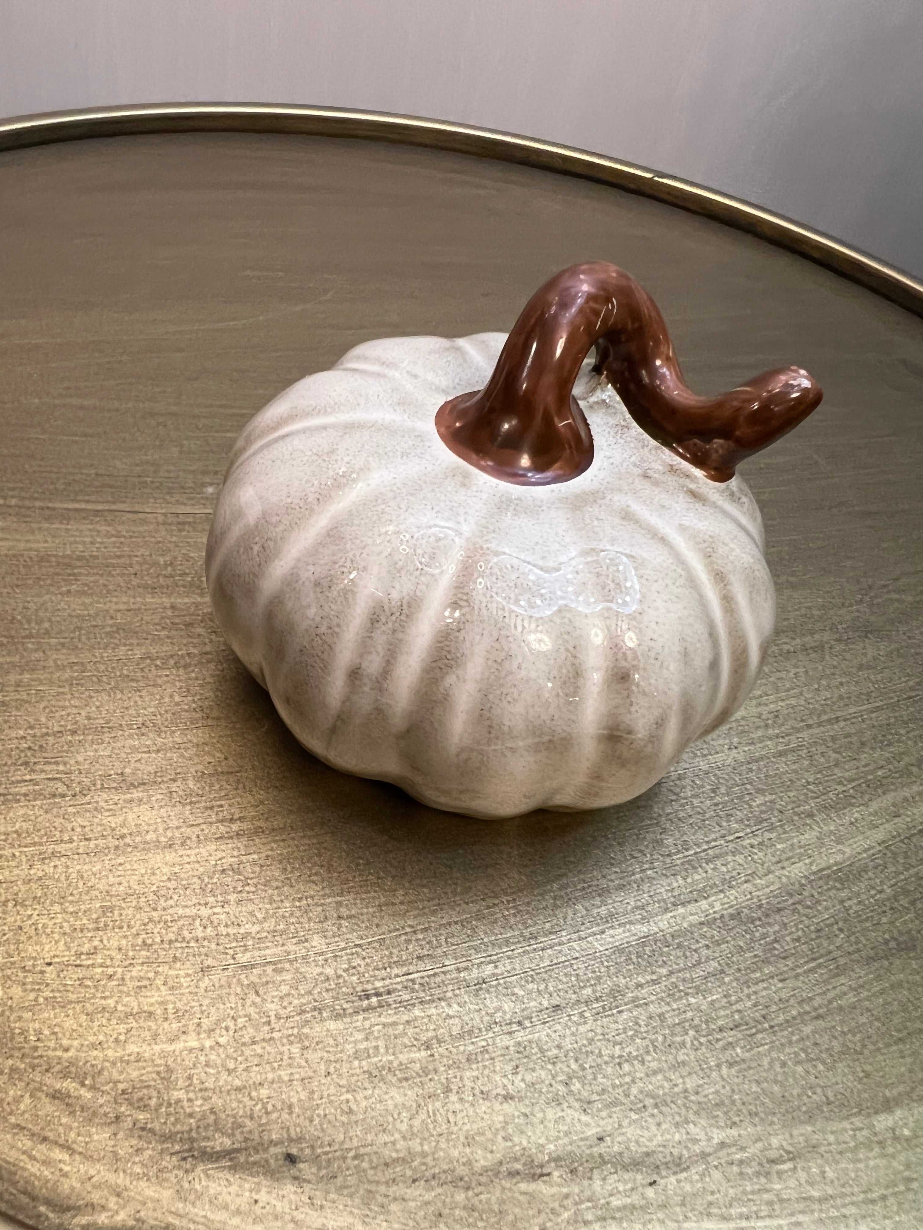 Cream Pumpkin Ornament