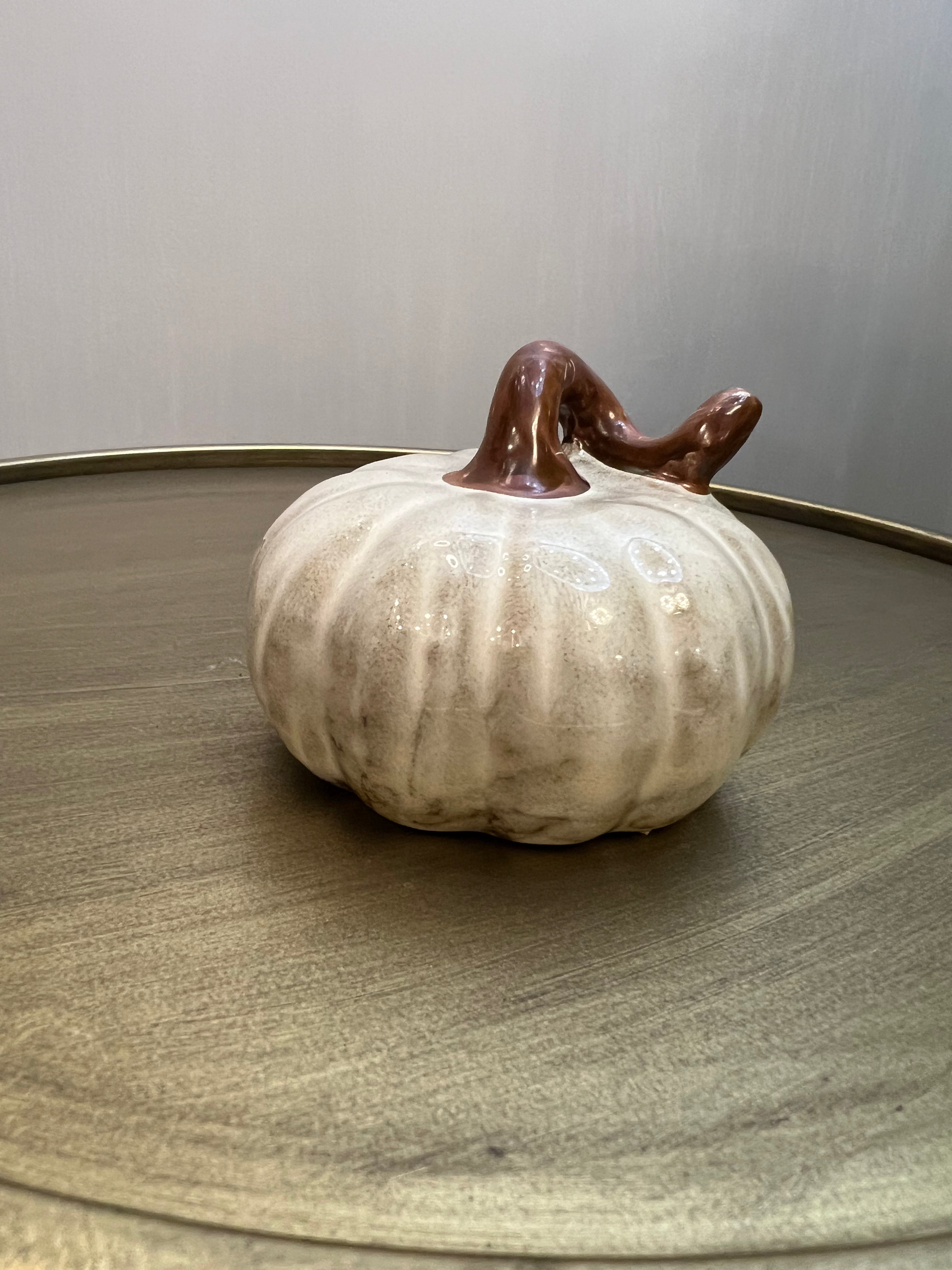 Cream Pumpkin Ornament