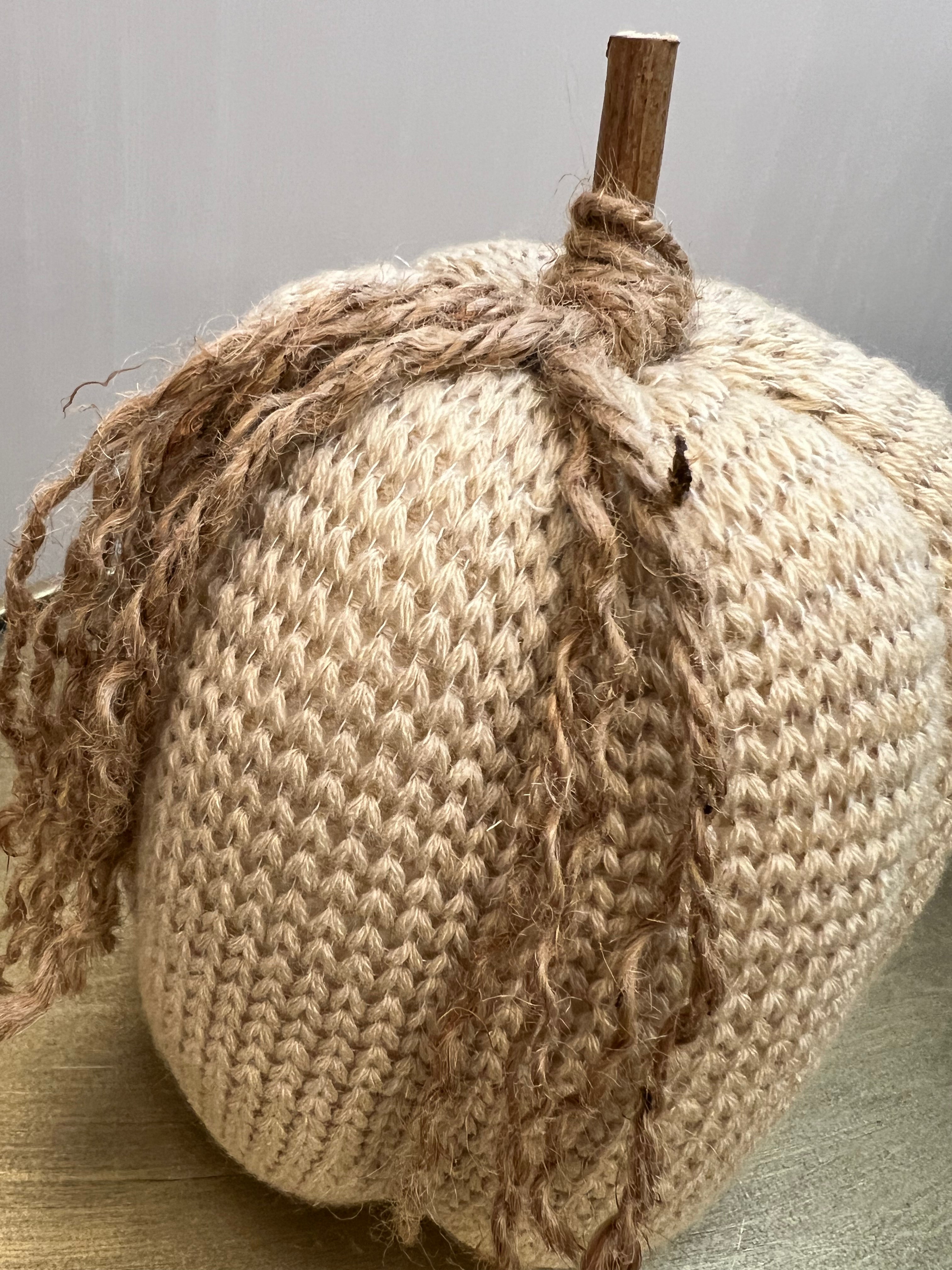 Cream Knitted Tall Pumpkin