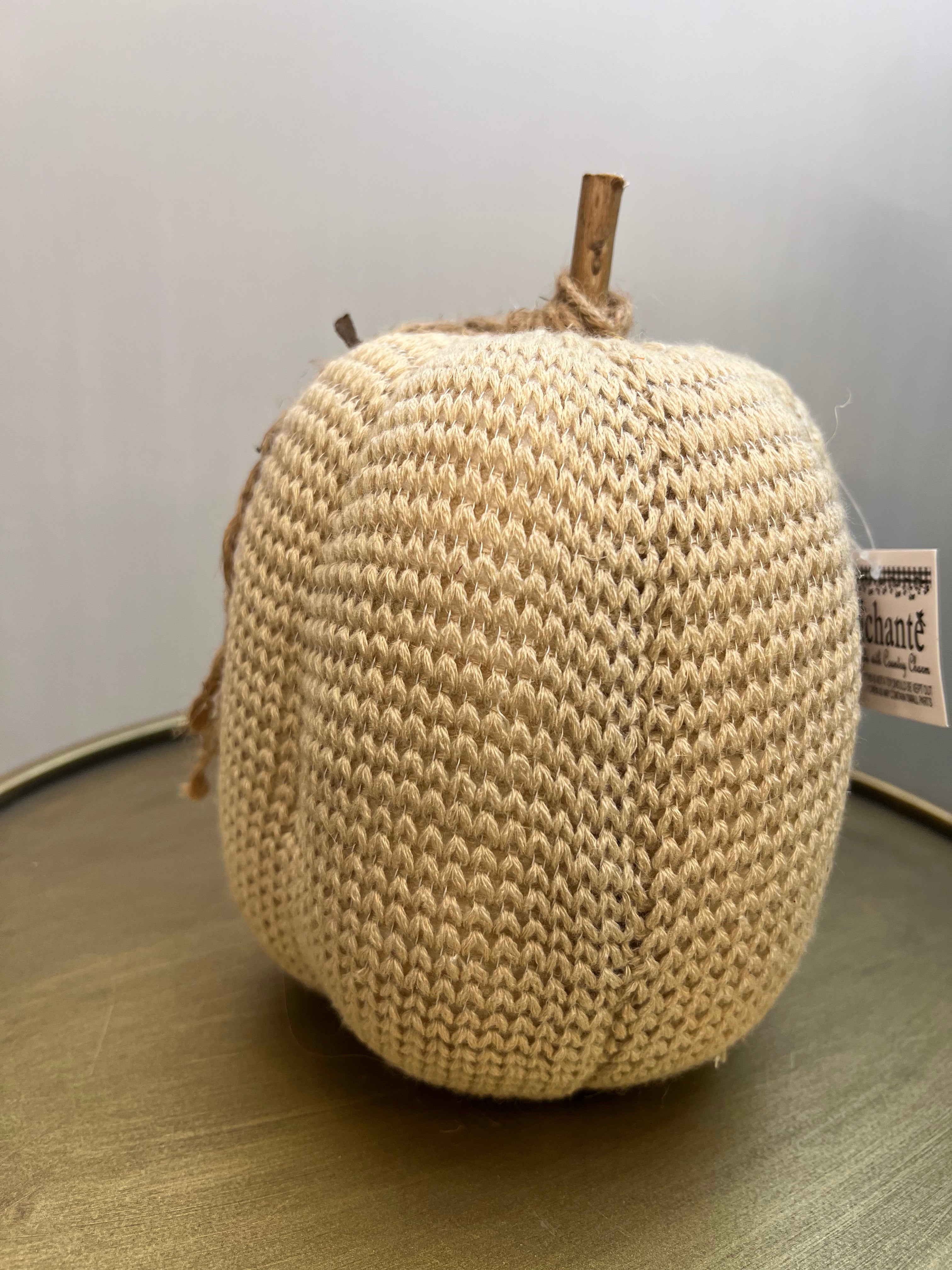 Cream Knitted Tall Pumpkin