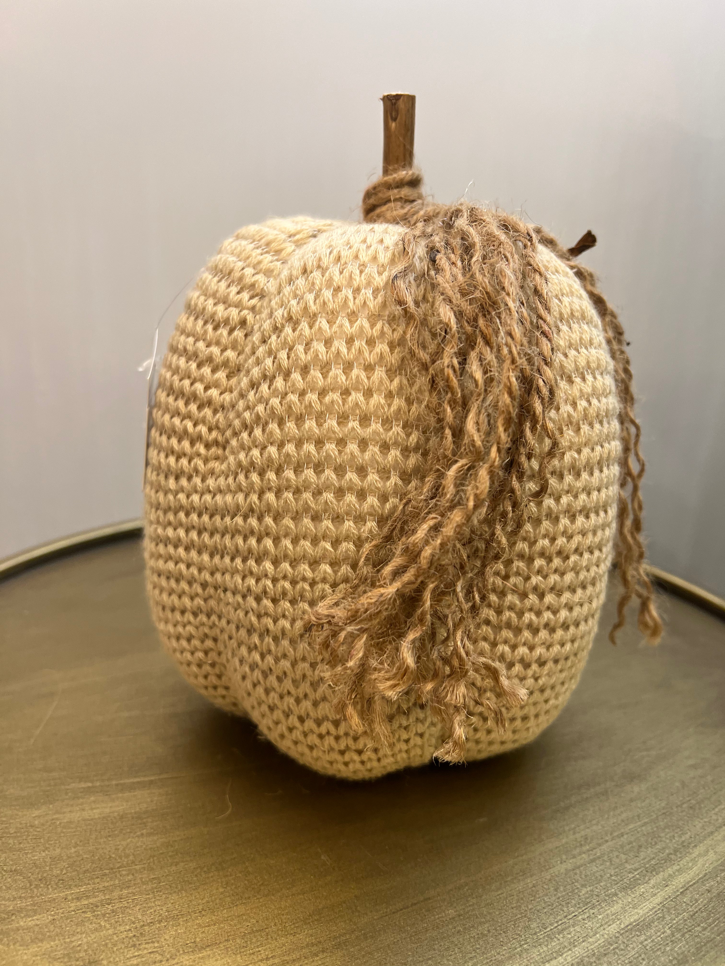 Cream Knitted Tall Pumpkin