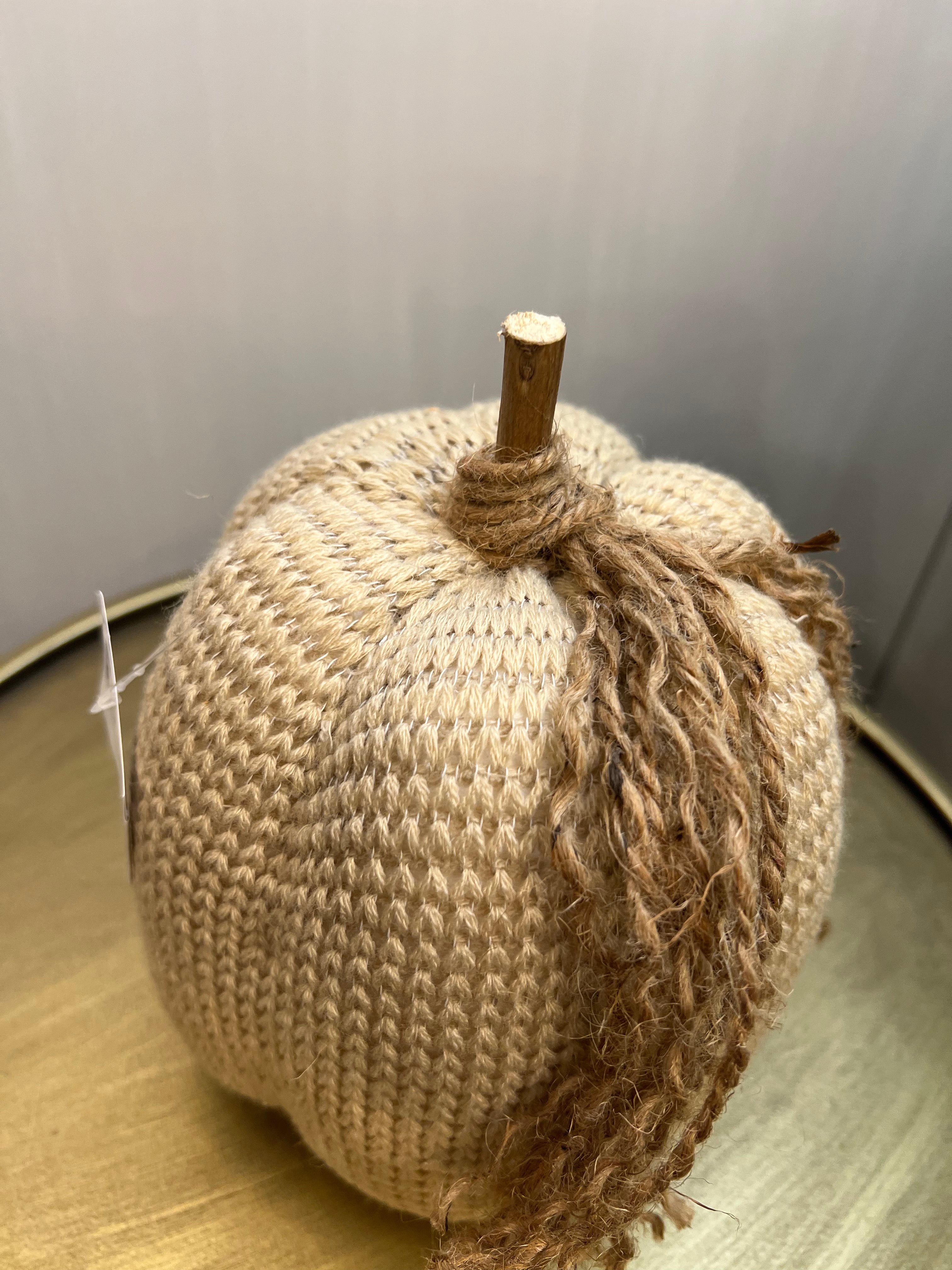 Cream Knitted Tall Pumpkin