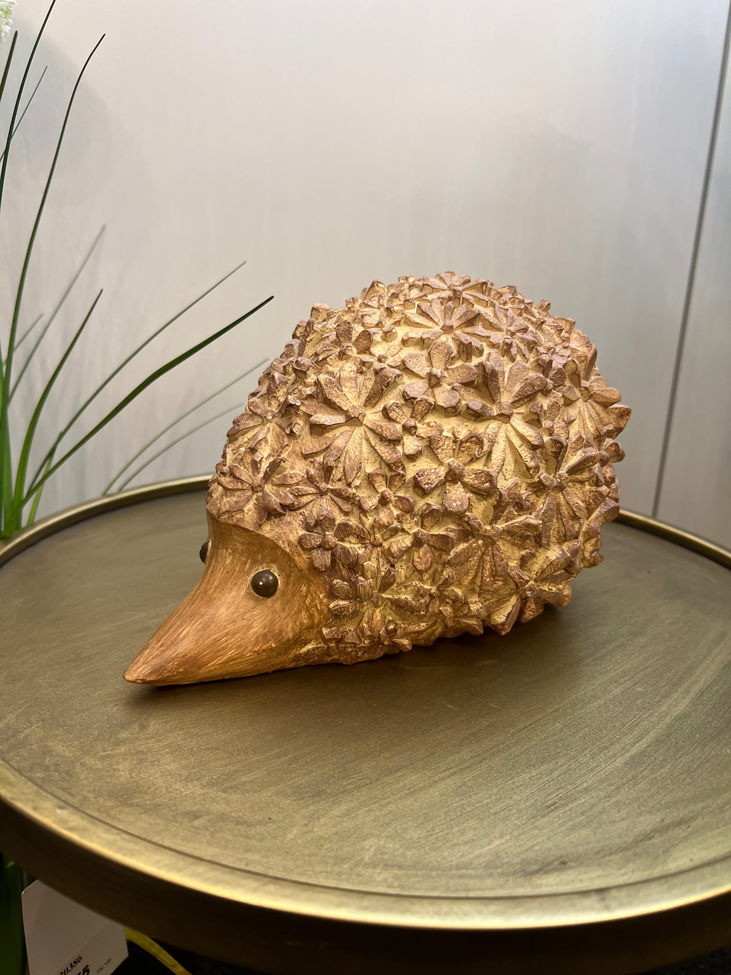 Wood Finish Resin Hedgehog Decoration