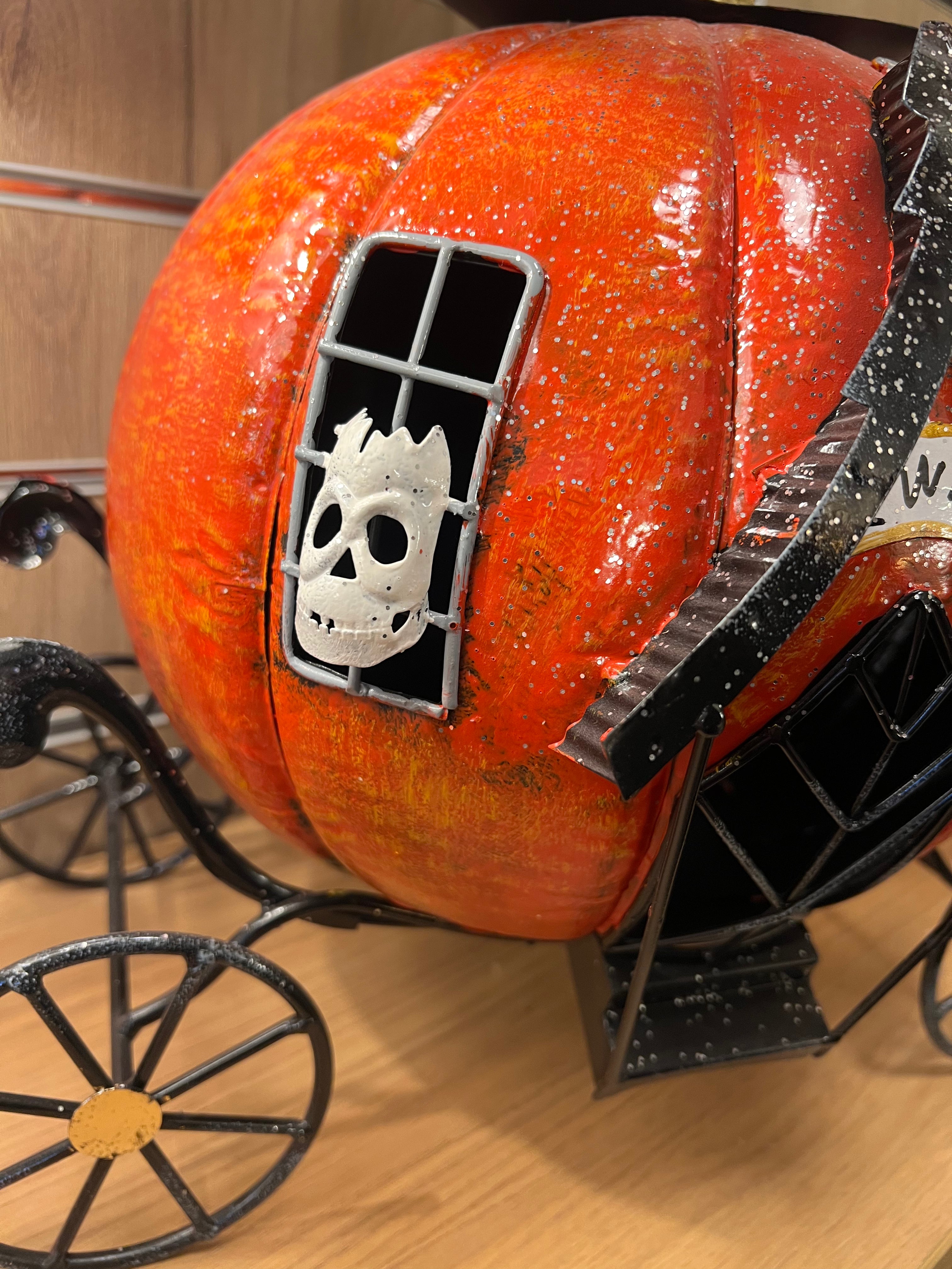 Light Up Metal Pumpkin Carriage