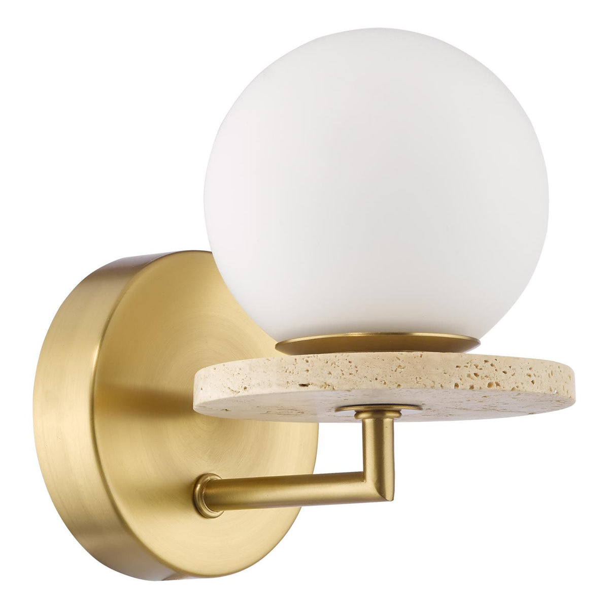 Inaya Brass & Travertine Wall Light