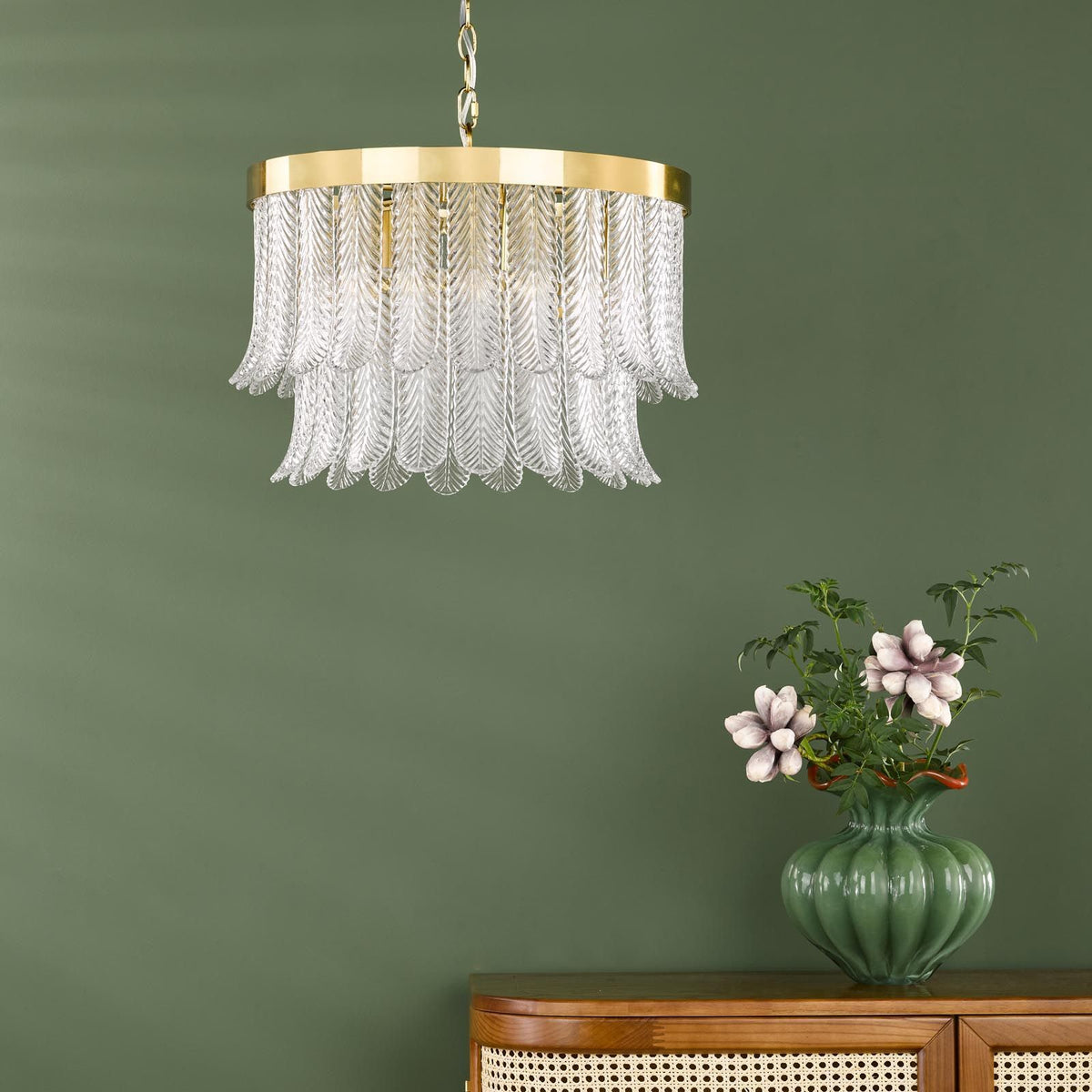 Irisen 6 Light Natural Brass Pendant