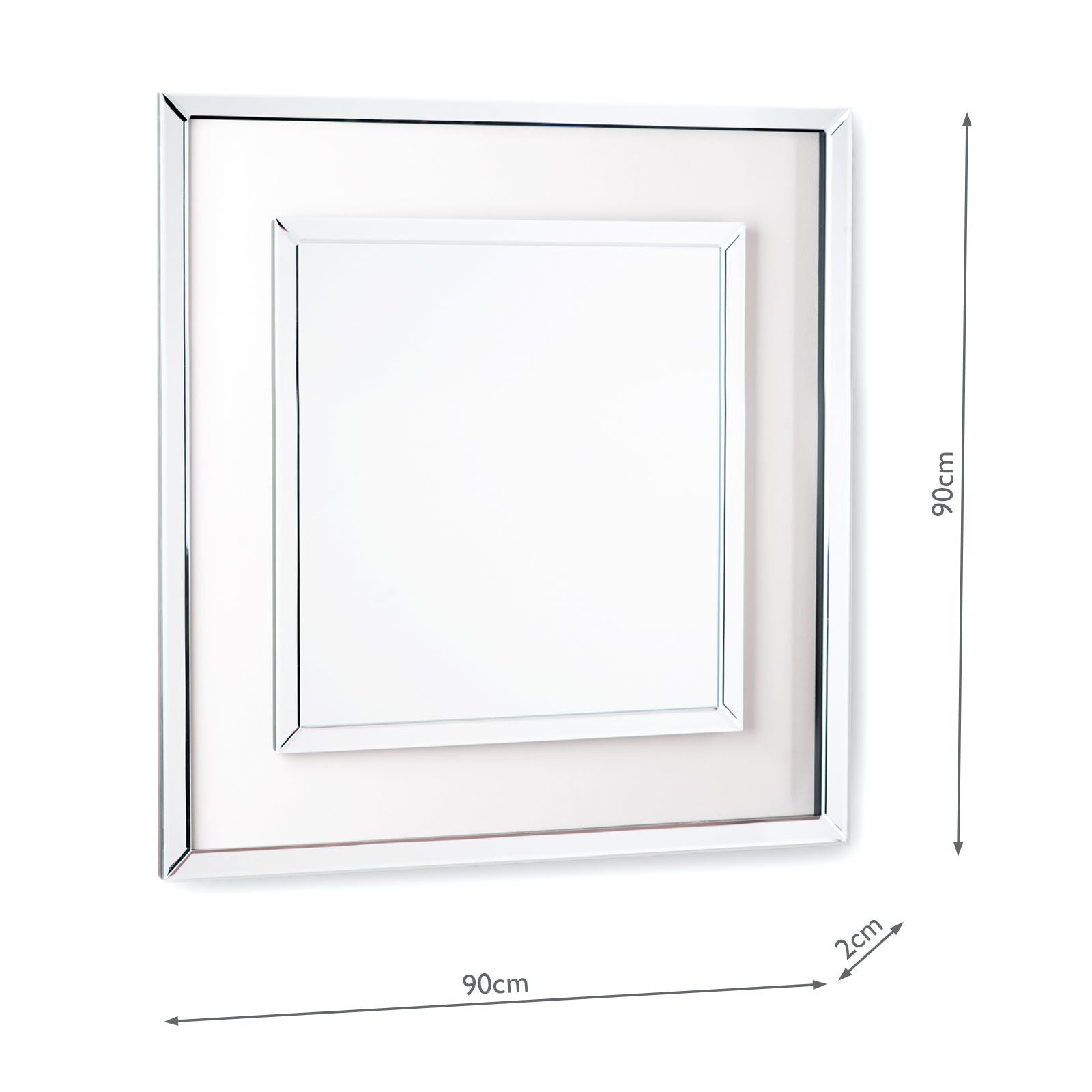 Laura Ashley Evie Square Mirror Clear Frame 90cm