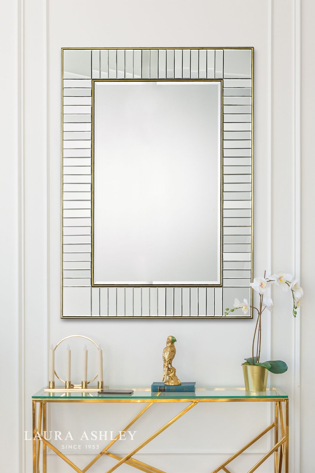 Clemence Large Rectangle Mirror in Gold Leaf