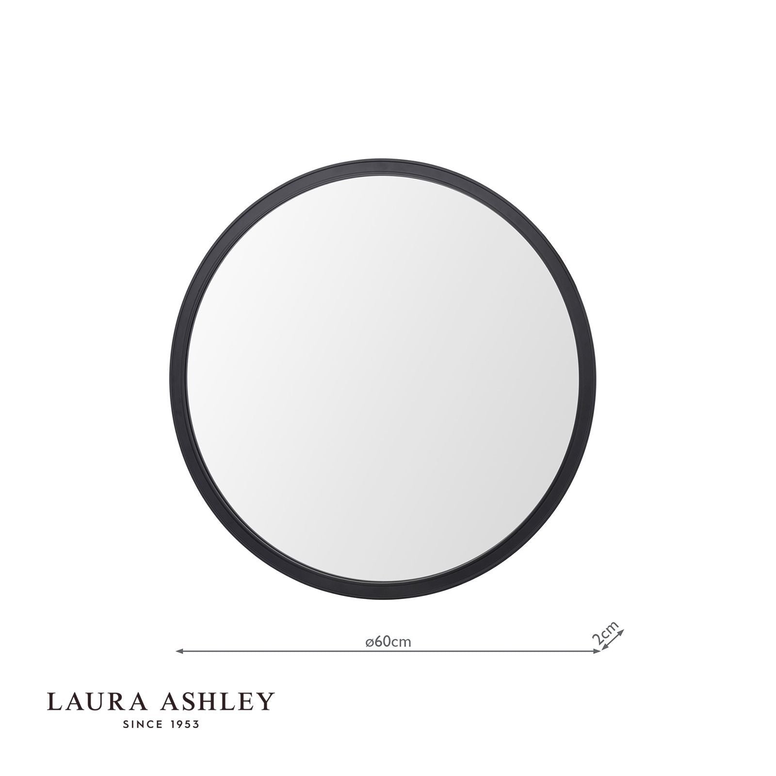 Harrington Mirror Matt Black and Mirror 60cm
