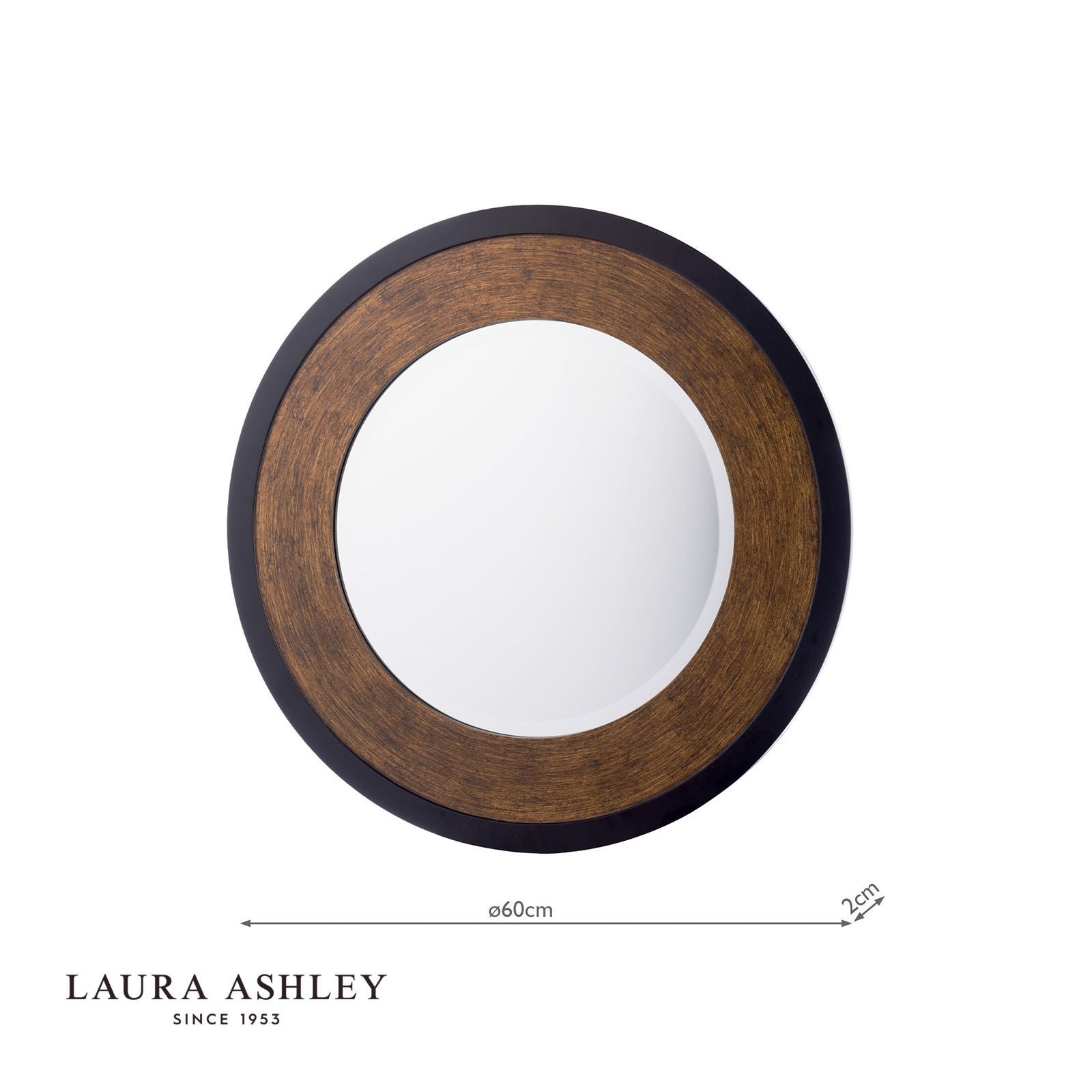 Laura Ashley Cara Round Mottled Bronze Mirror 60cm