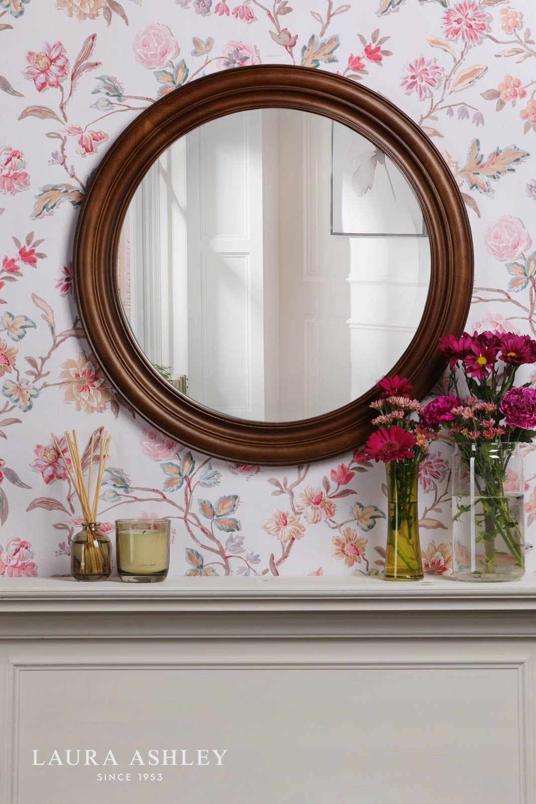 Laura Ashley Dark Wood Tate Mirror 60cm