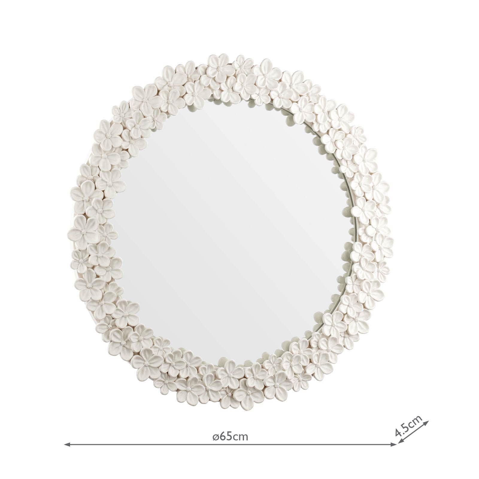 Laura Ashley Romsey Matt White Floral Mirror