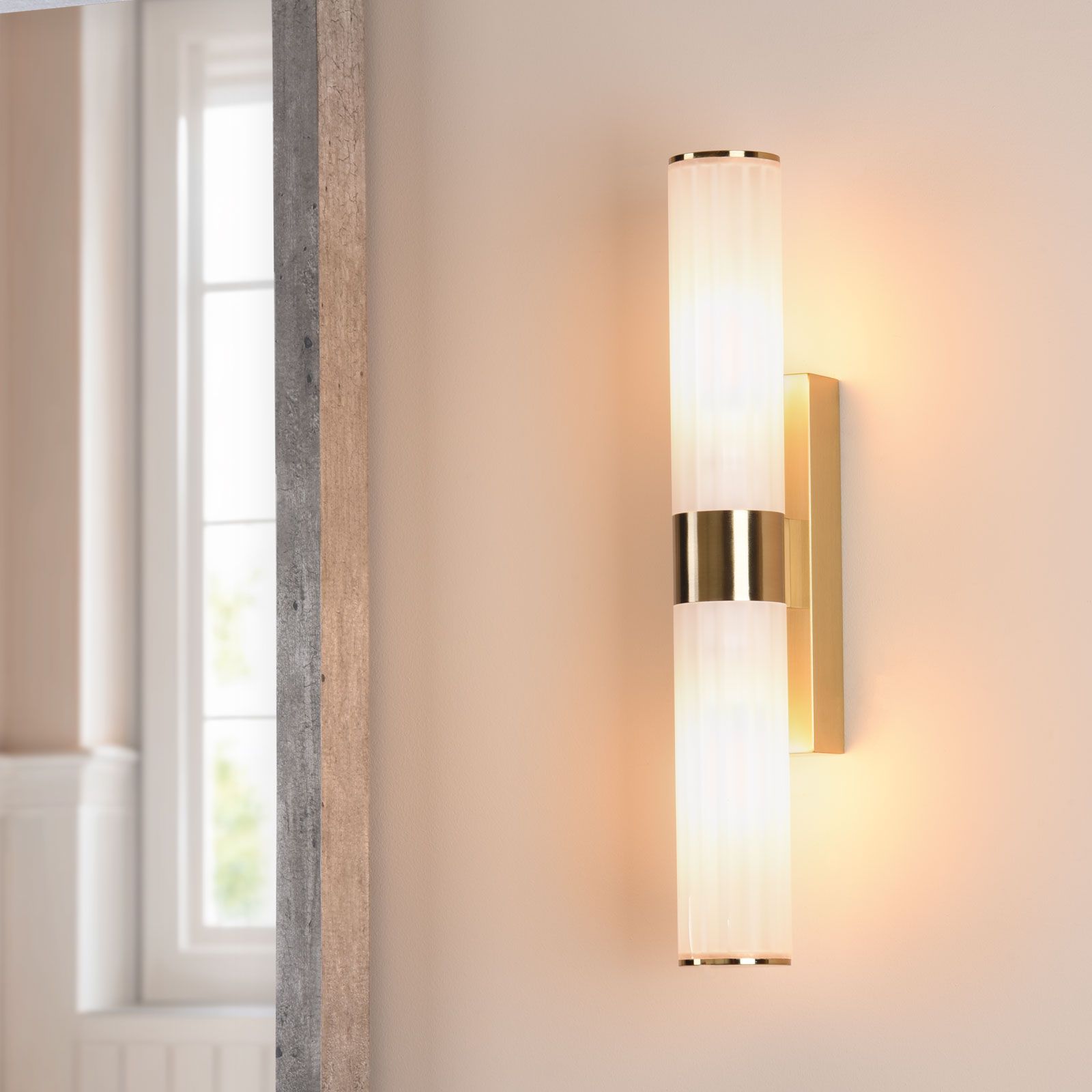 Lars Brushed Gold Up & Down Bathroom Wall Light
